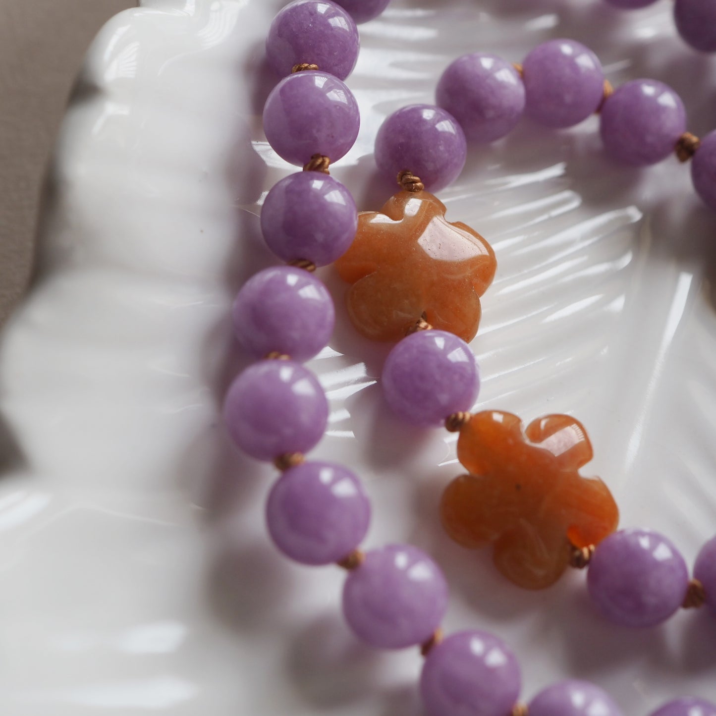 Collana Nodini Fiori arancio