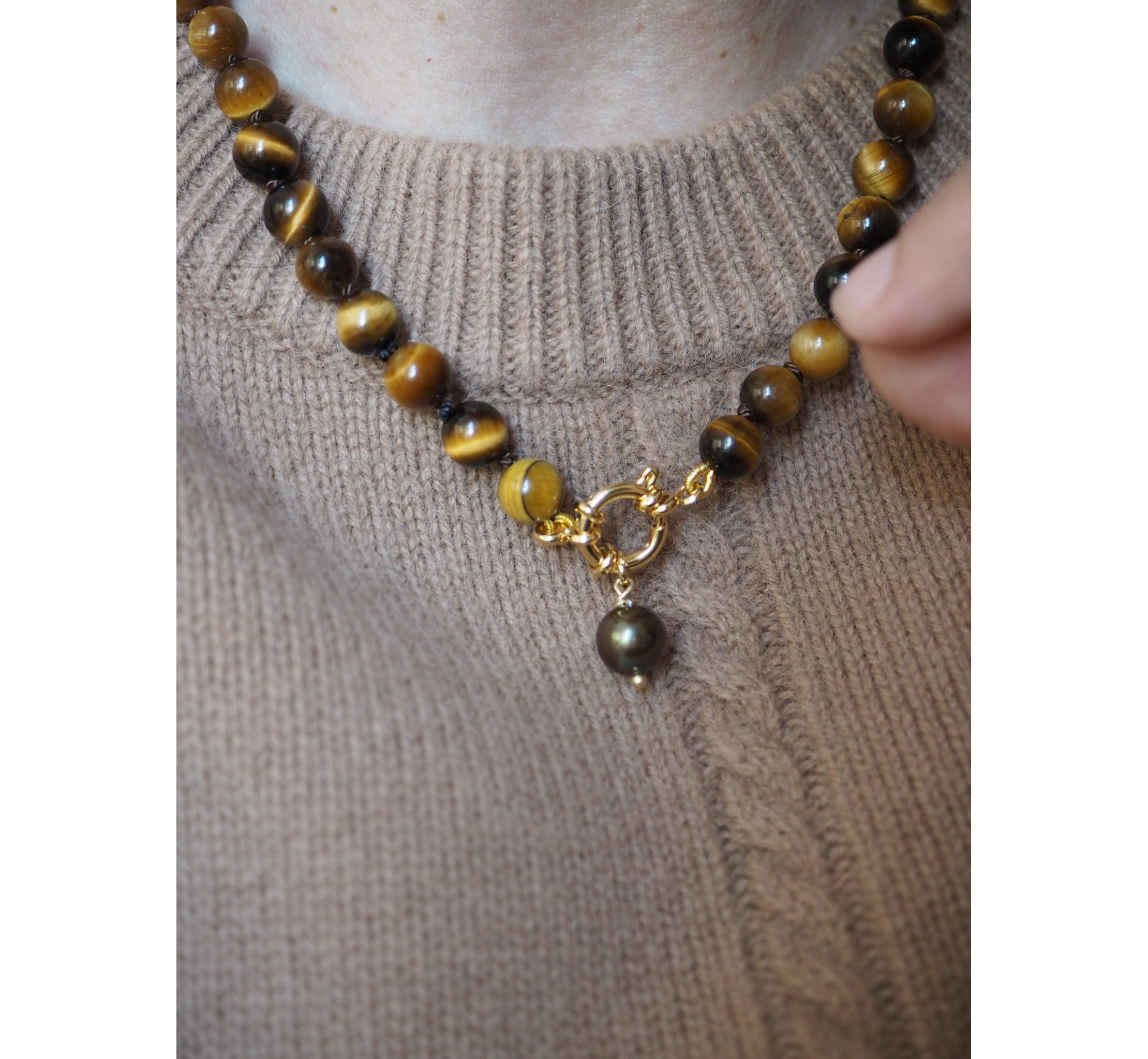 Collana Nodini occhio di tigre