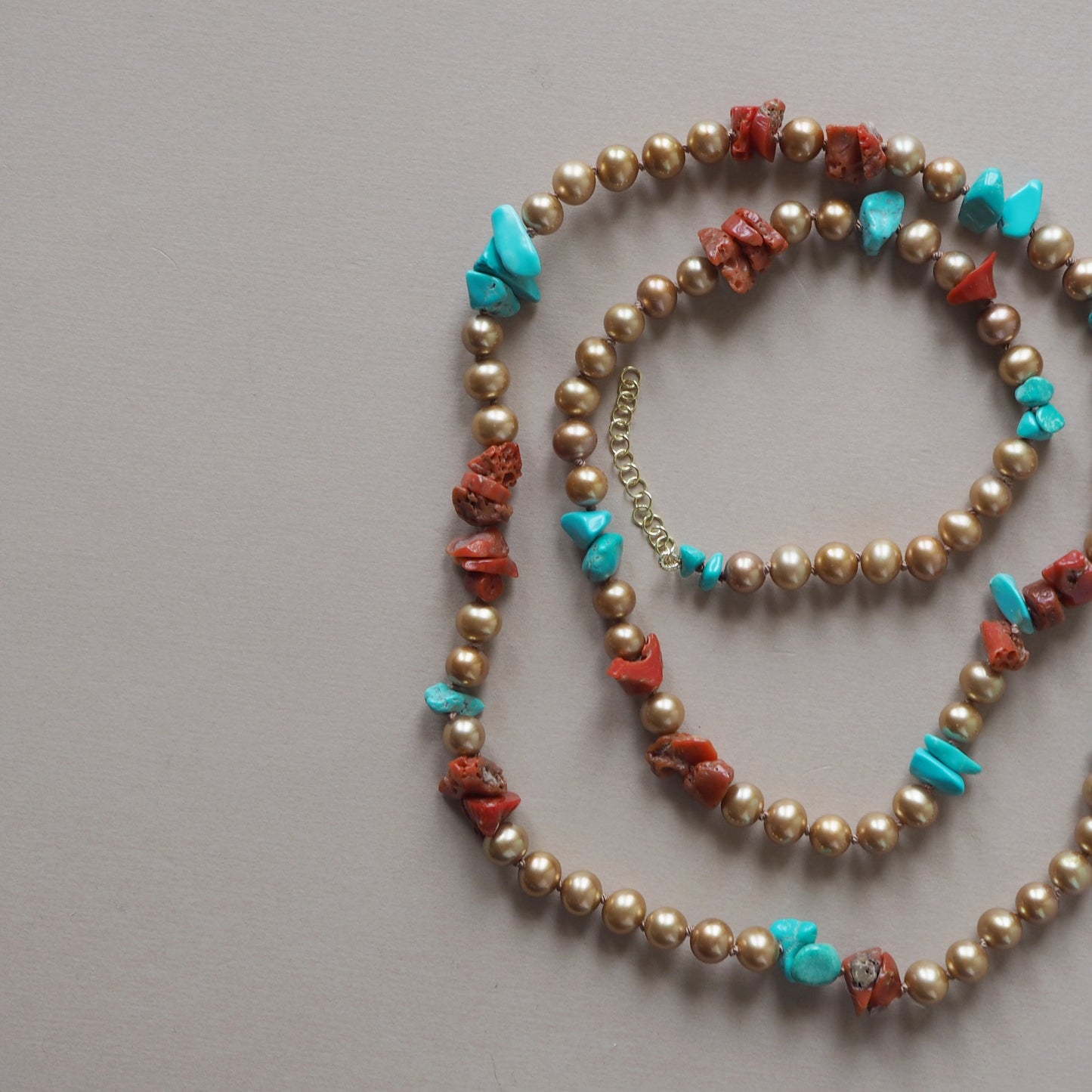 Collana Nodini perle bronzo