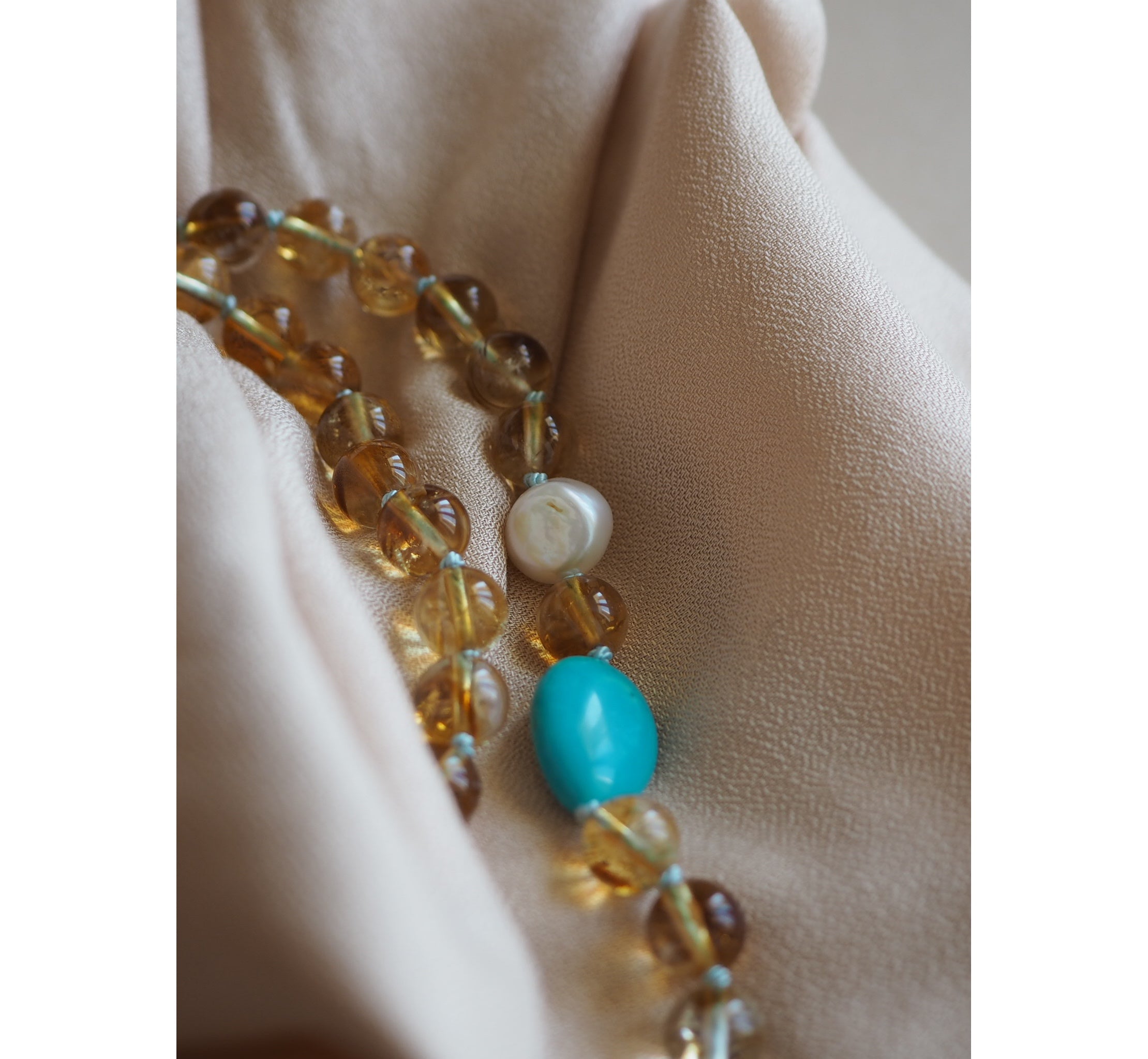 Collana Nodini quarzo rutilato