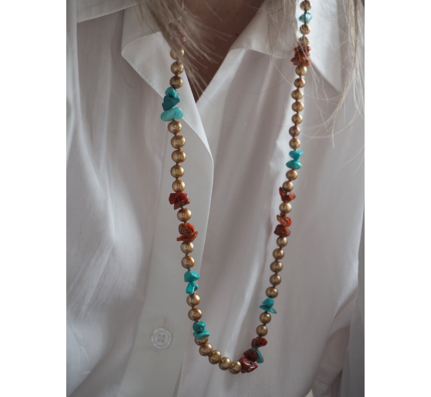 Collana Nodini perle bronzo