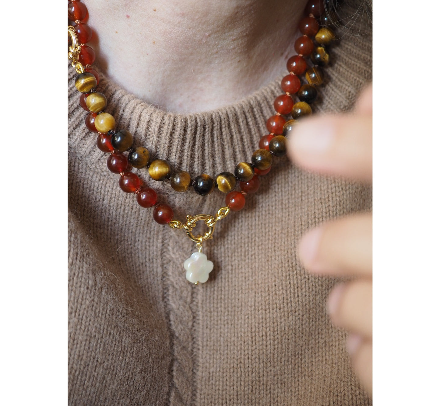 Collana Nodini occhio di tigre