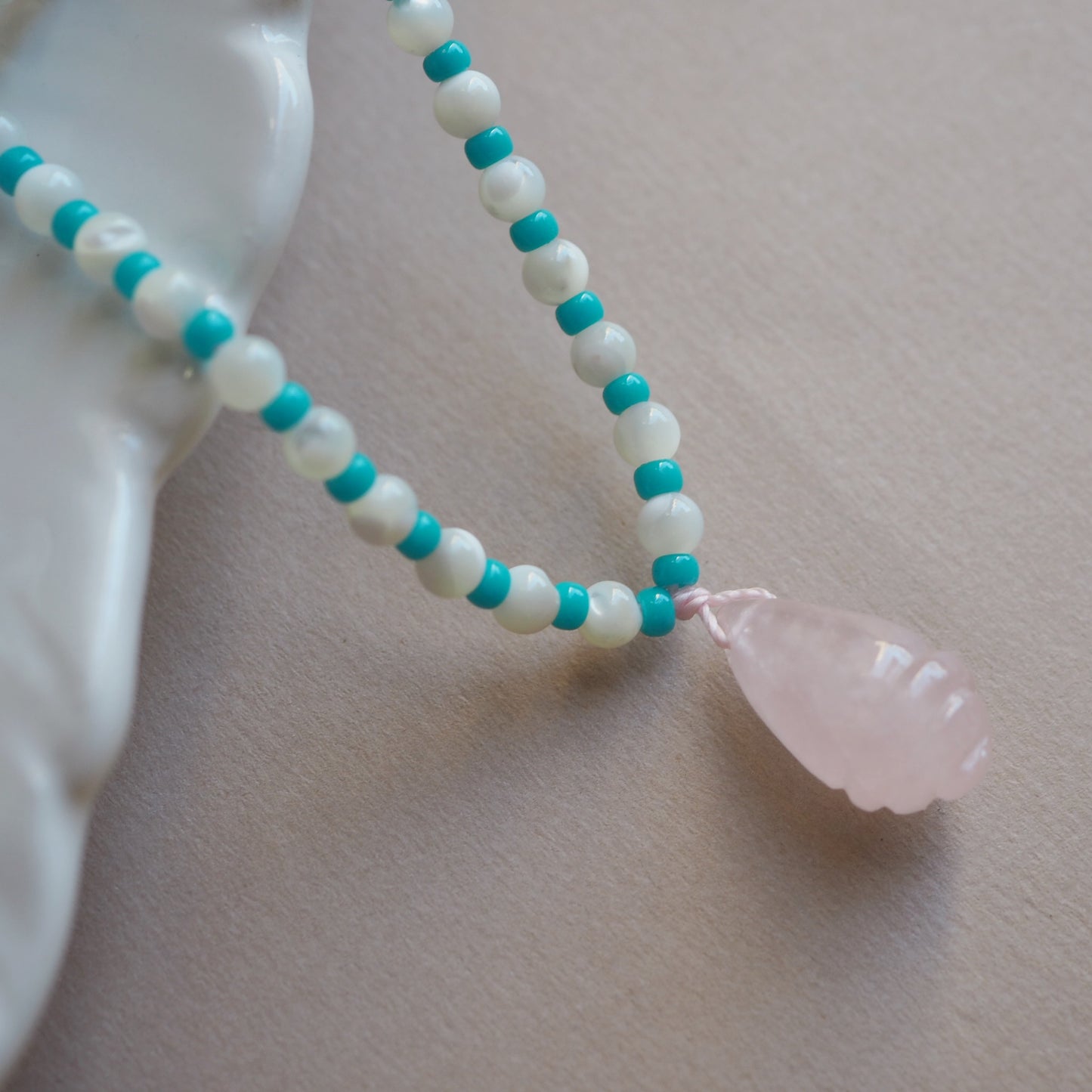 Collana Shellina quarzo rosa