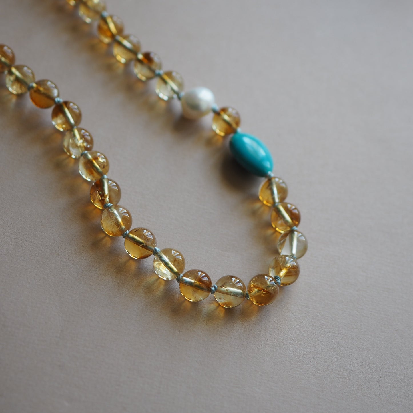 Collana Nodini quarzo rutilato