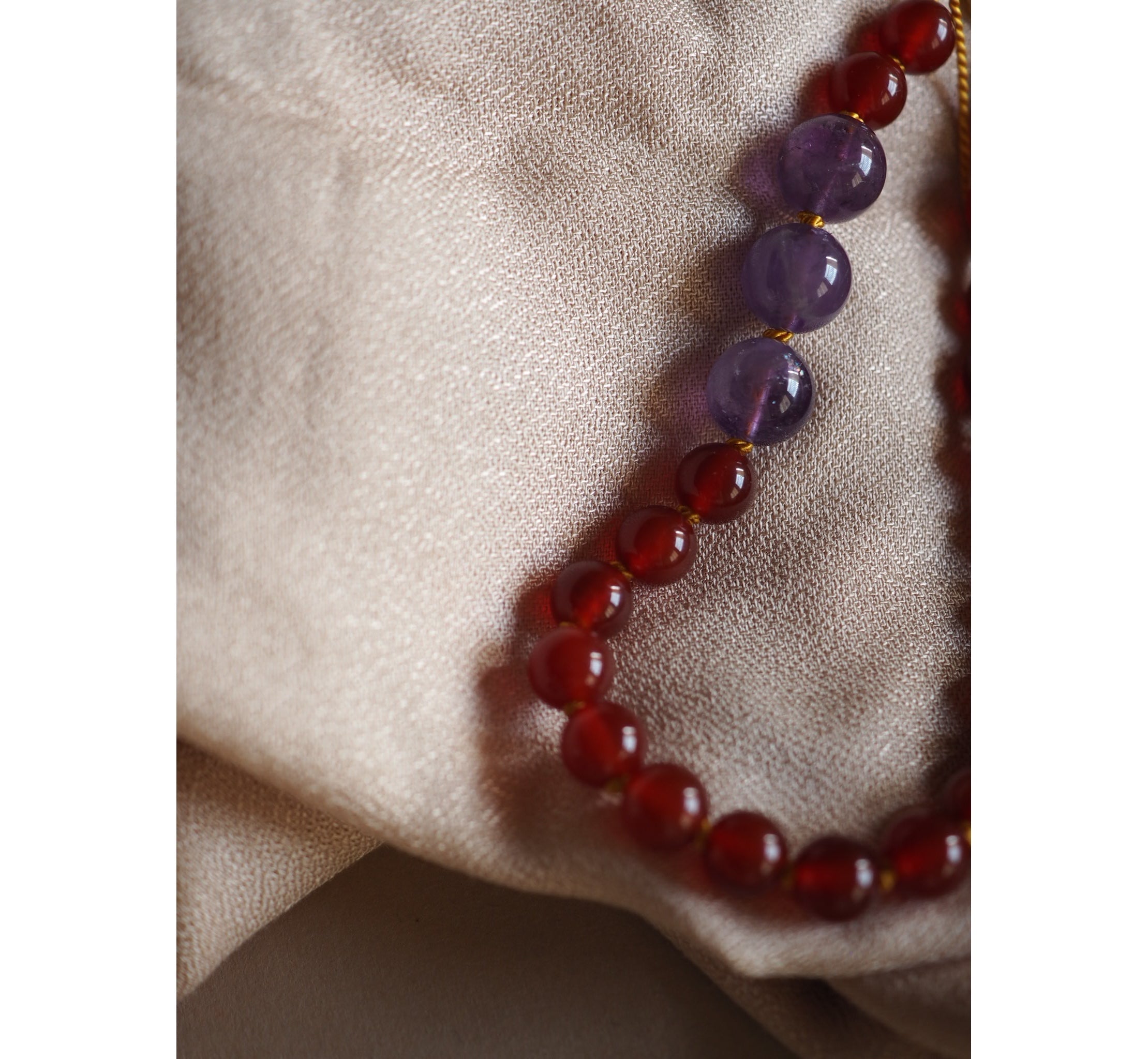 Collana Nodini corniola ametista