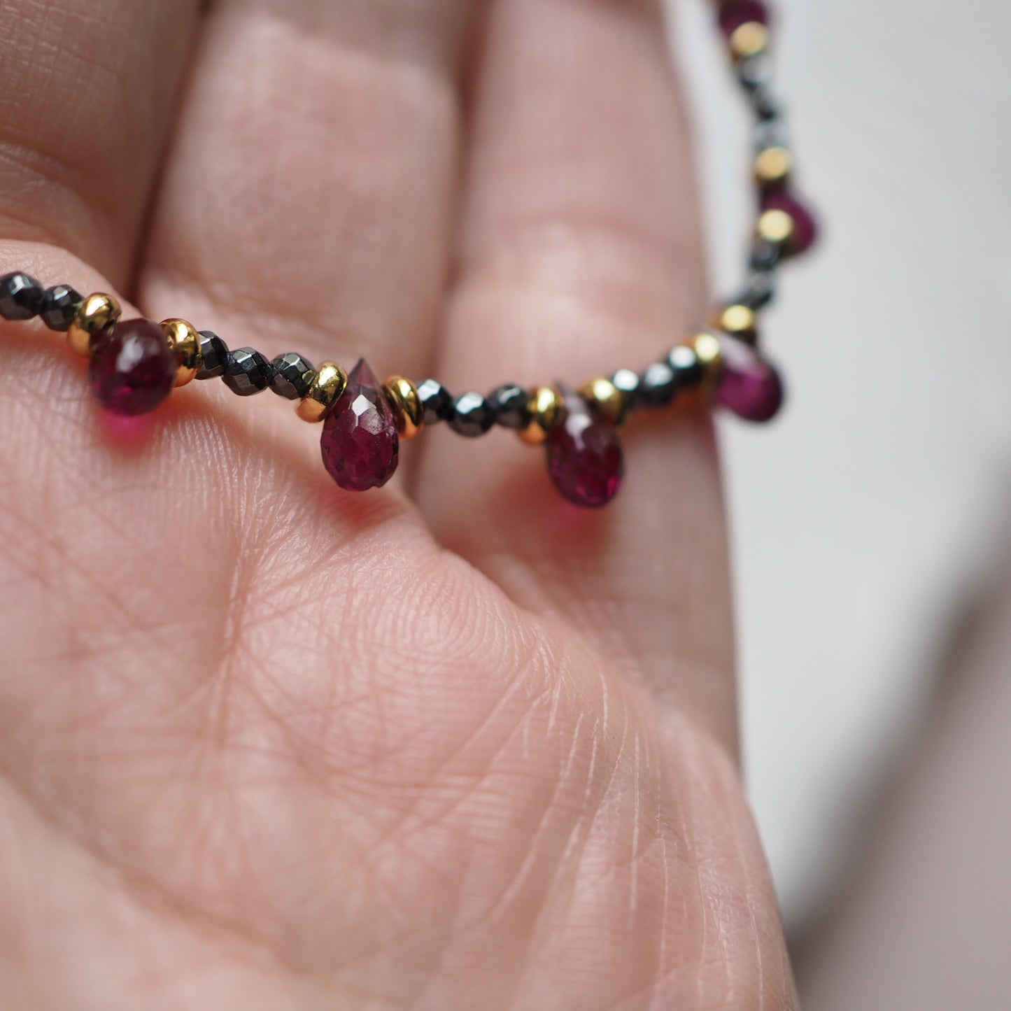 Collana Goccioline Ematite Viola