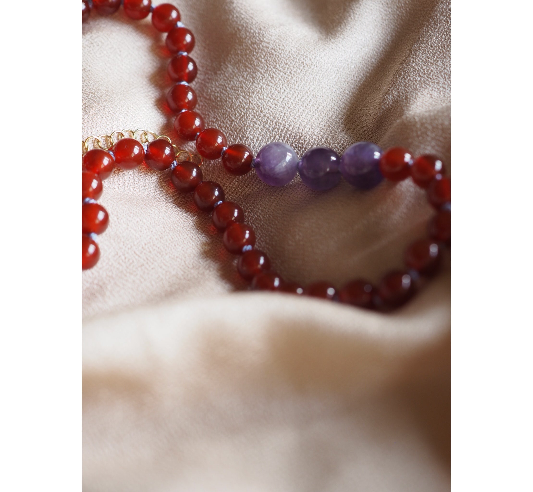 Collana Nodini corniola ametista