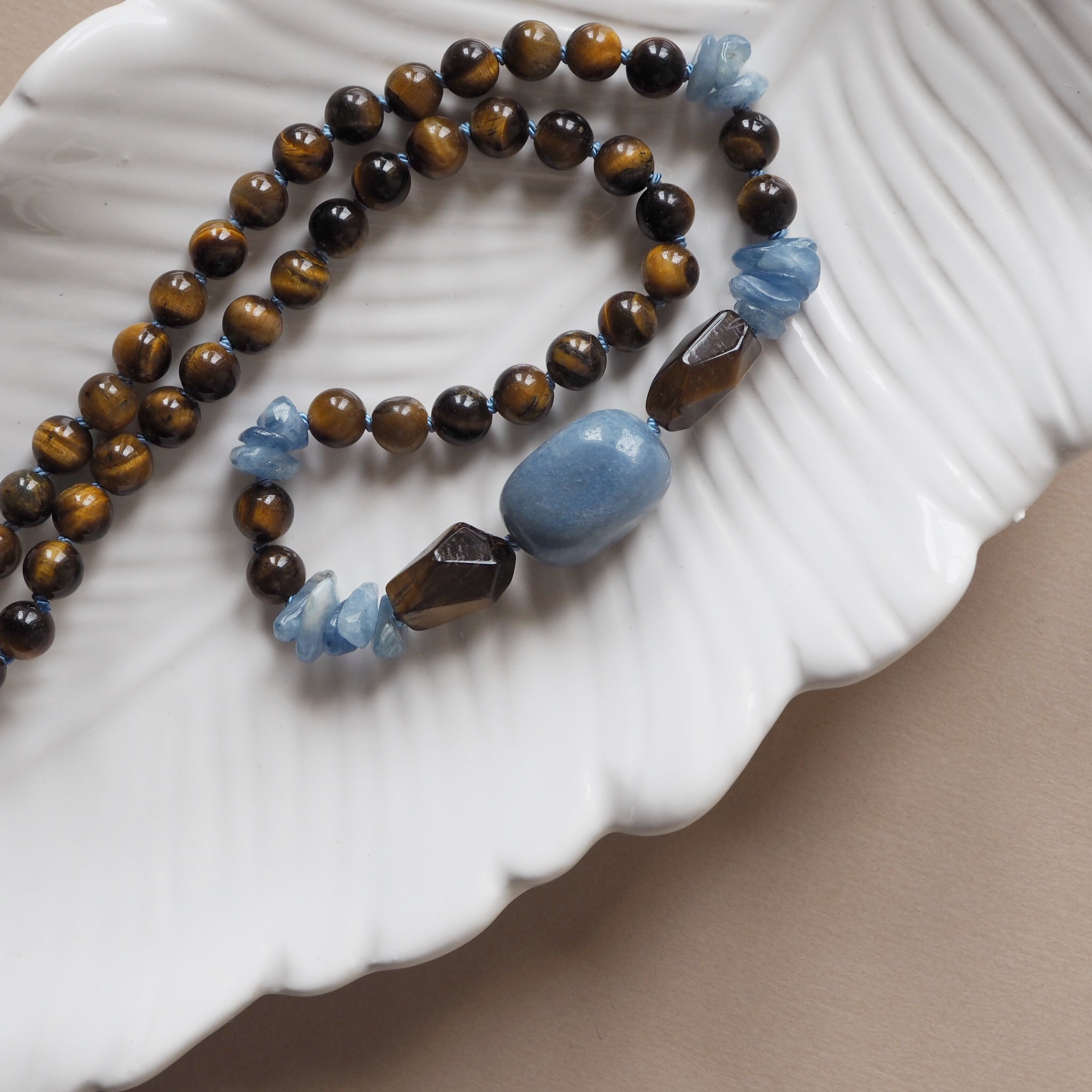 Collana Nodini avventurina blu