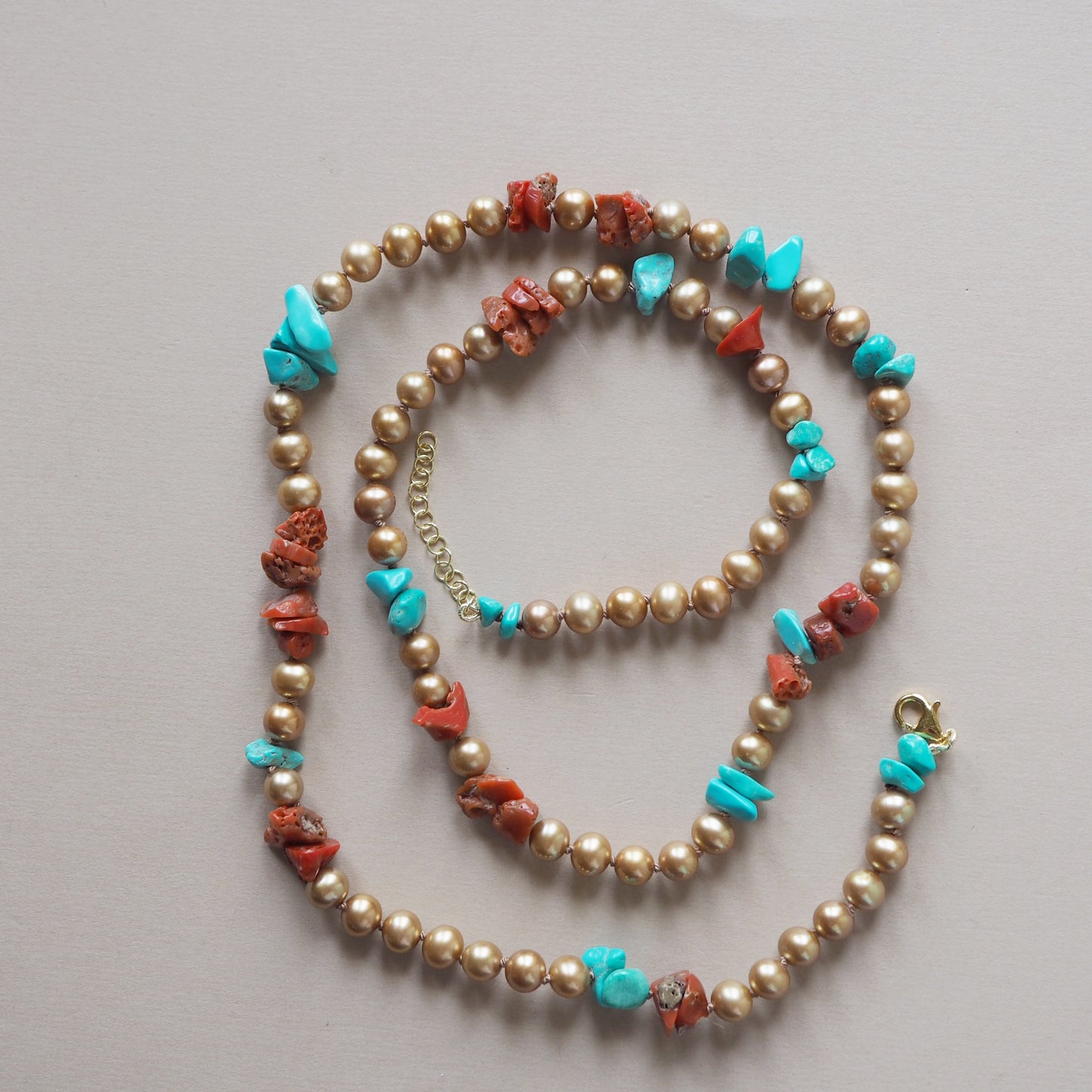 Collana Nodini perle bronzo