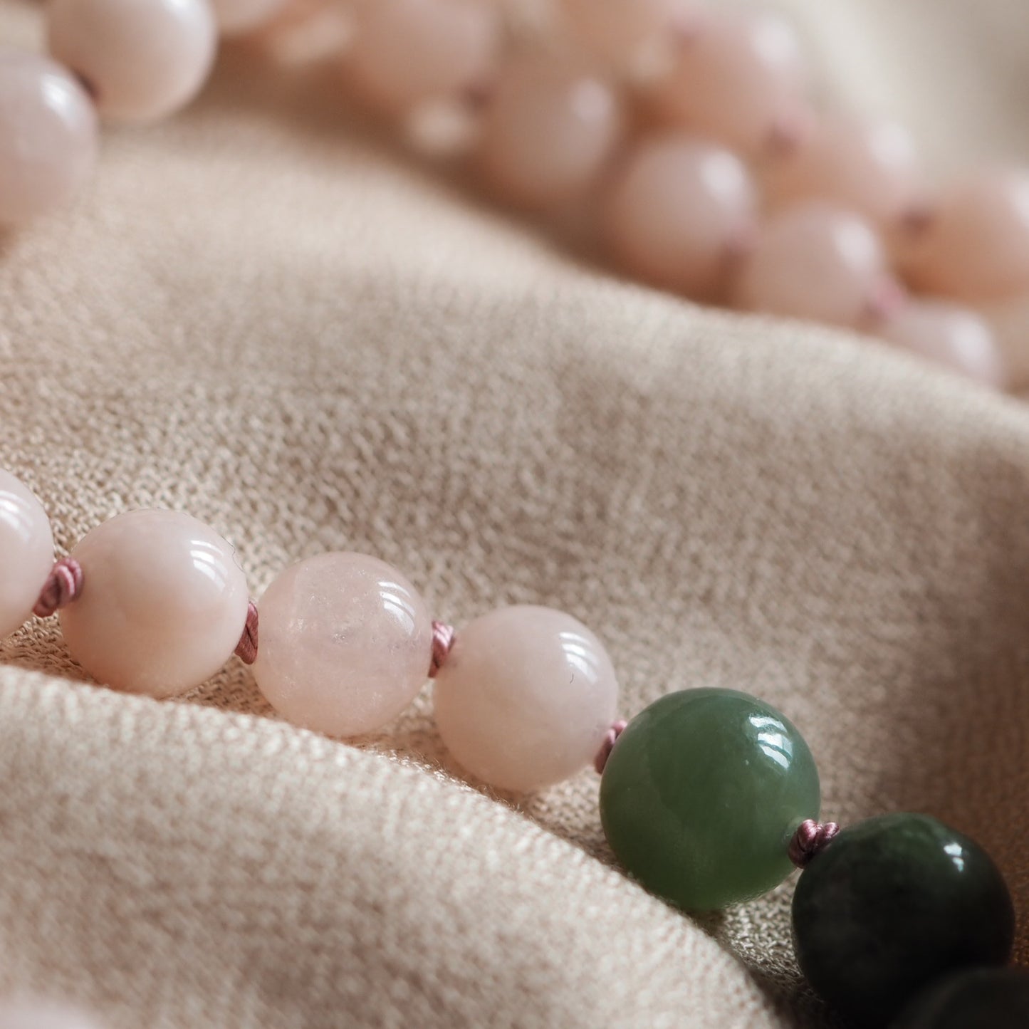 Collana Nodini morganite rosa