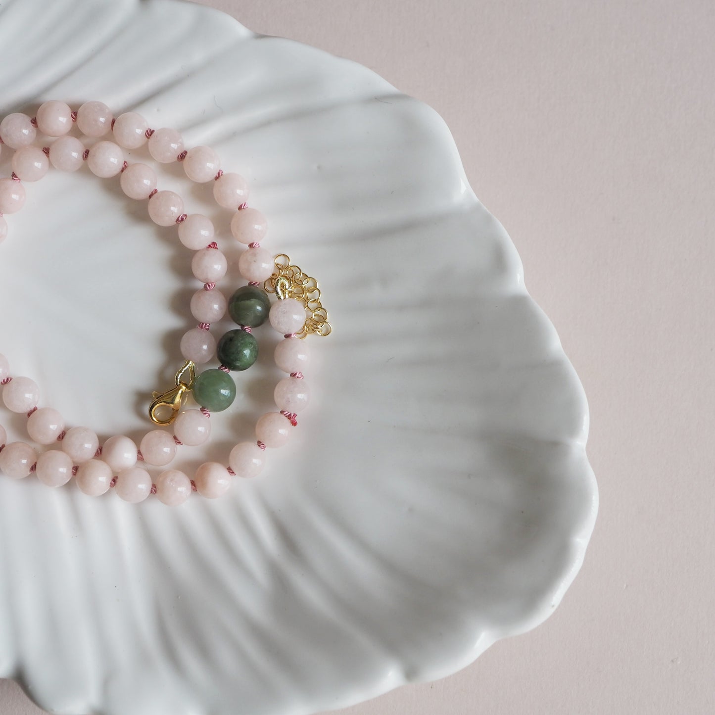 Collana Nodini morganite rosa