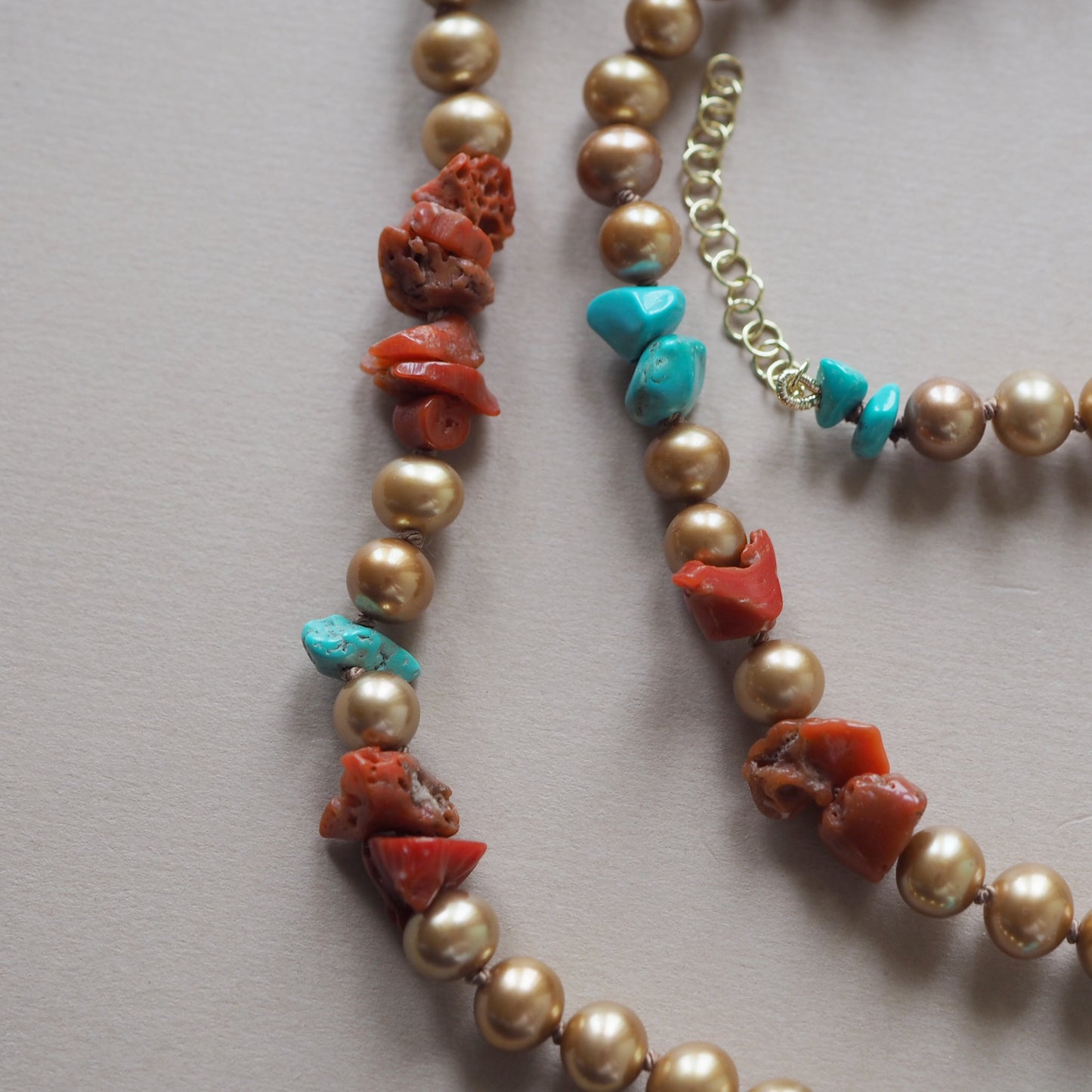 Collana Nodini perle bronzo