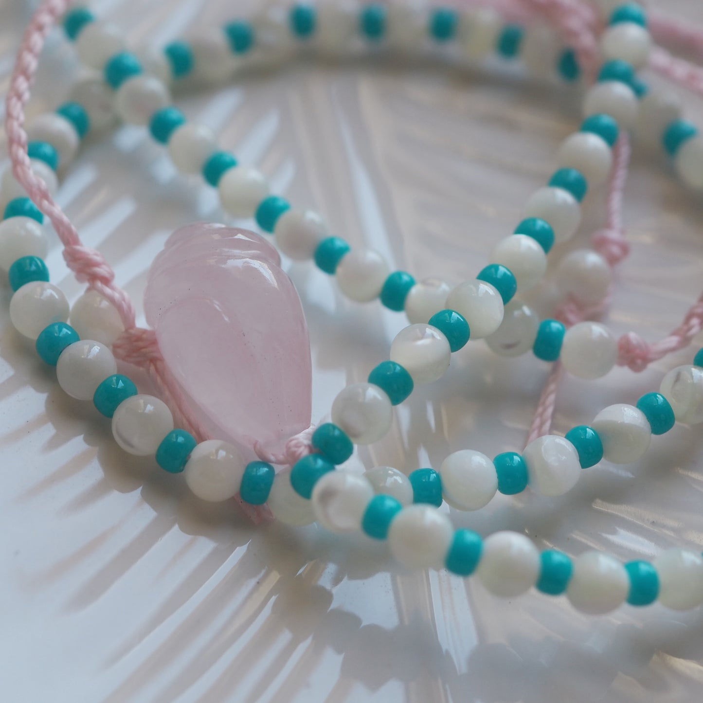 Collana Shellina quarzo rosa