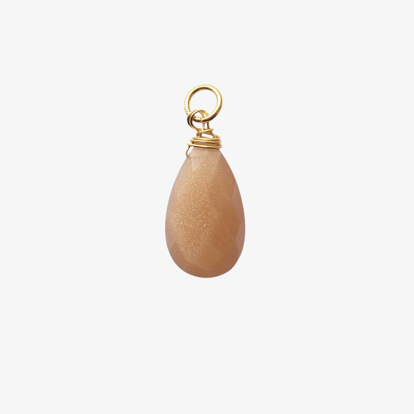 Charm Pendente Pietra di luna rosa