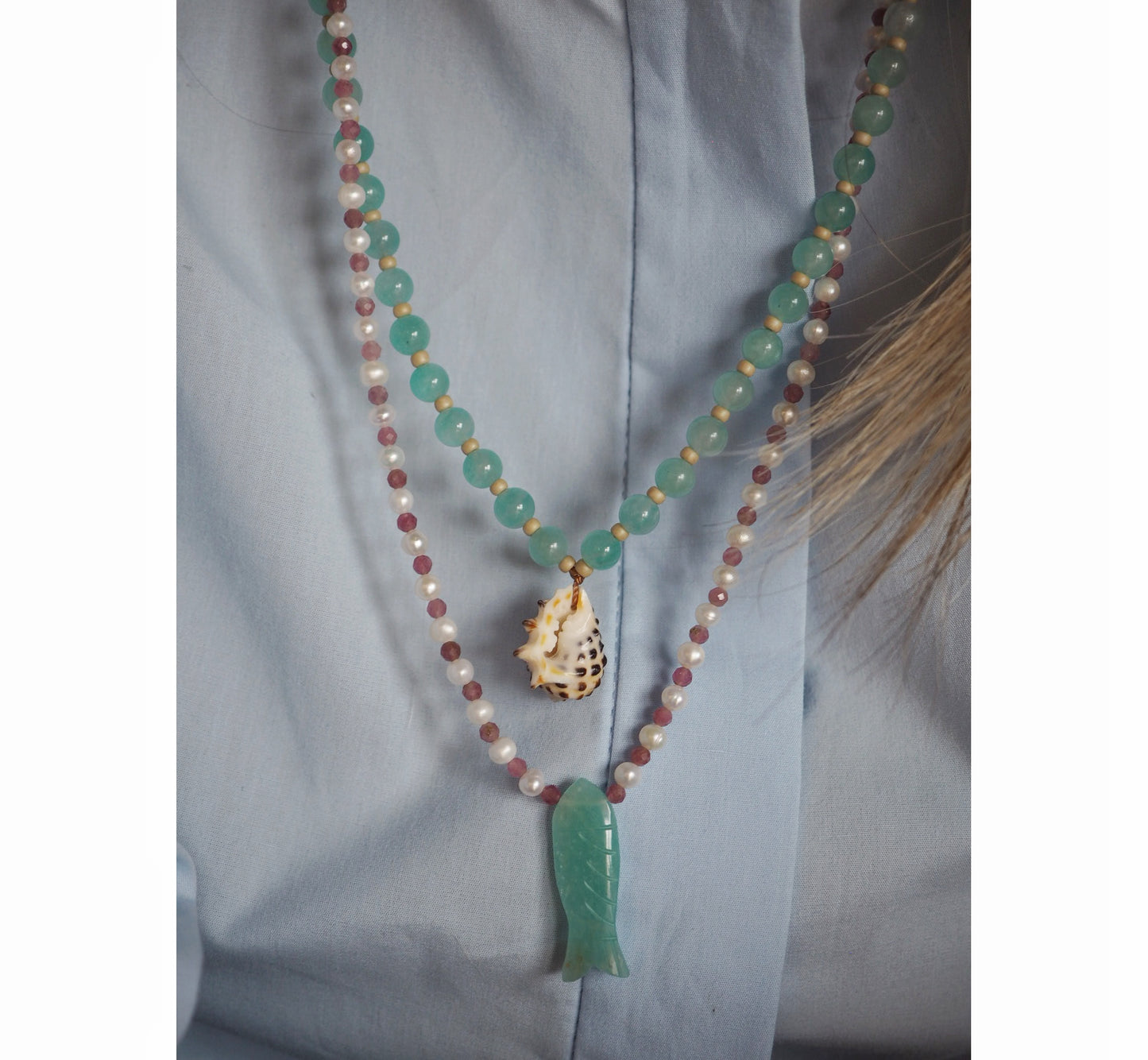 Collana Shellina Amazzonite