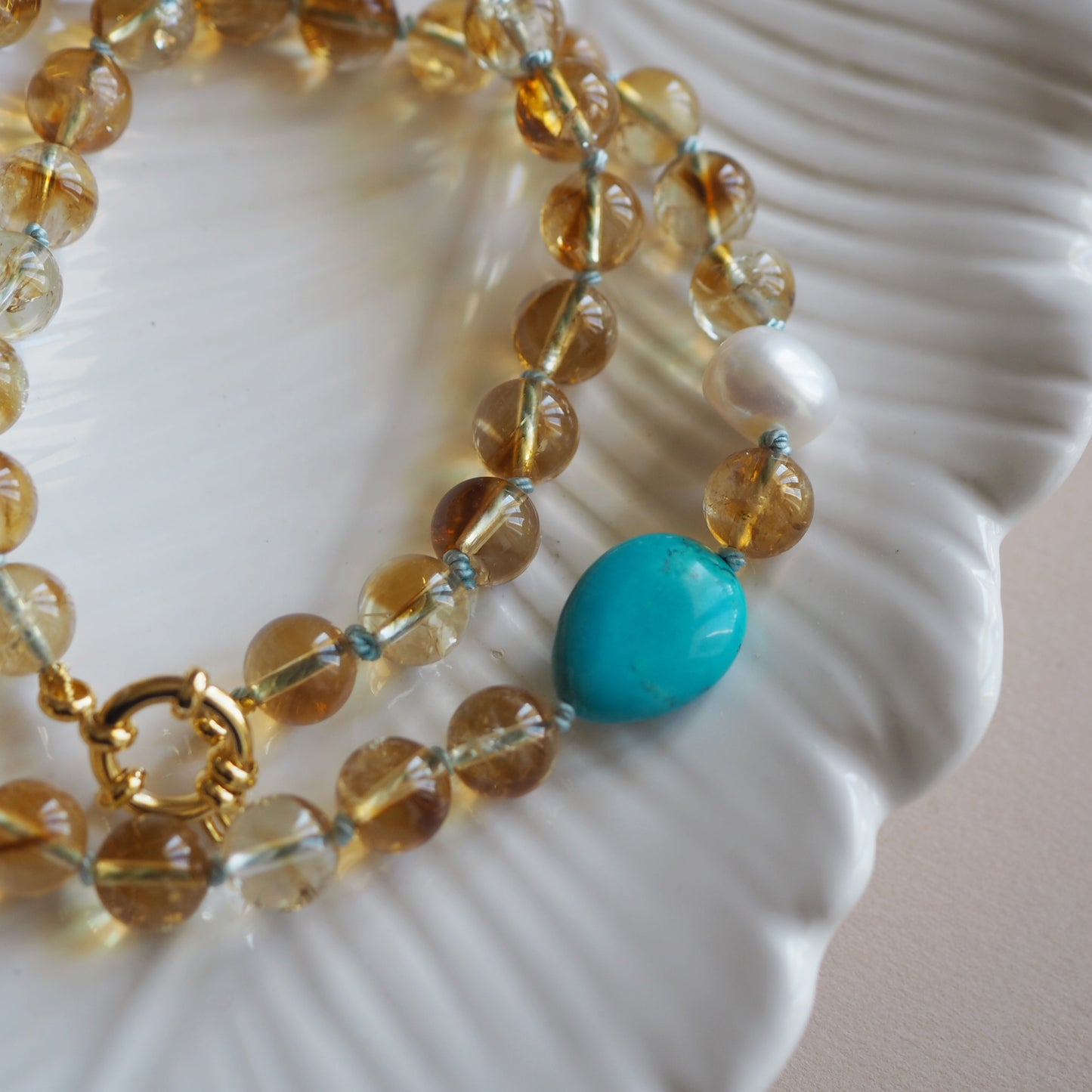 Collana Nodini quarzo rutilato