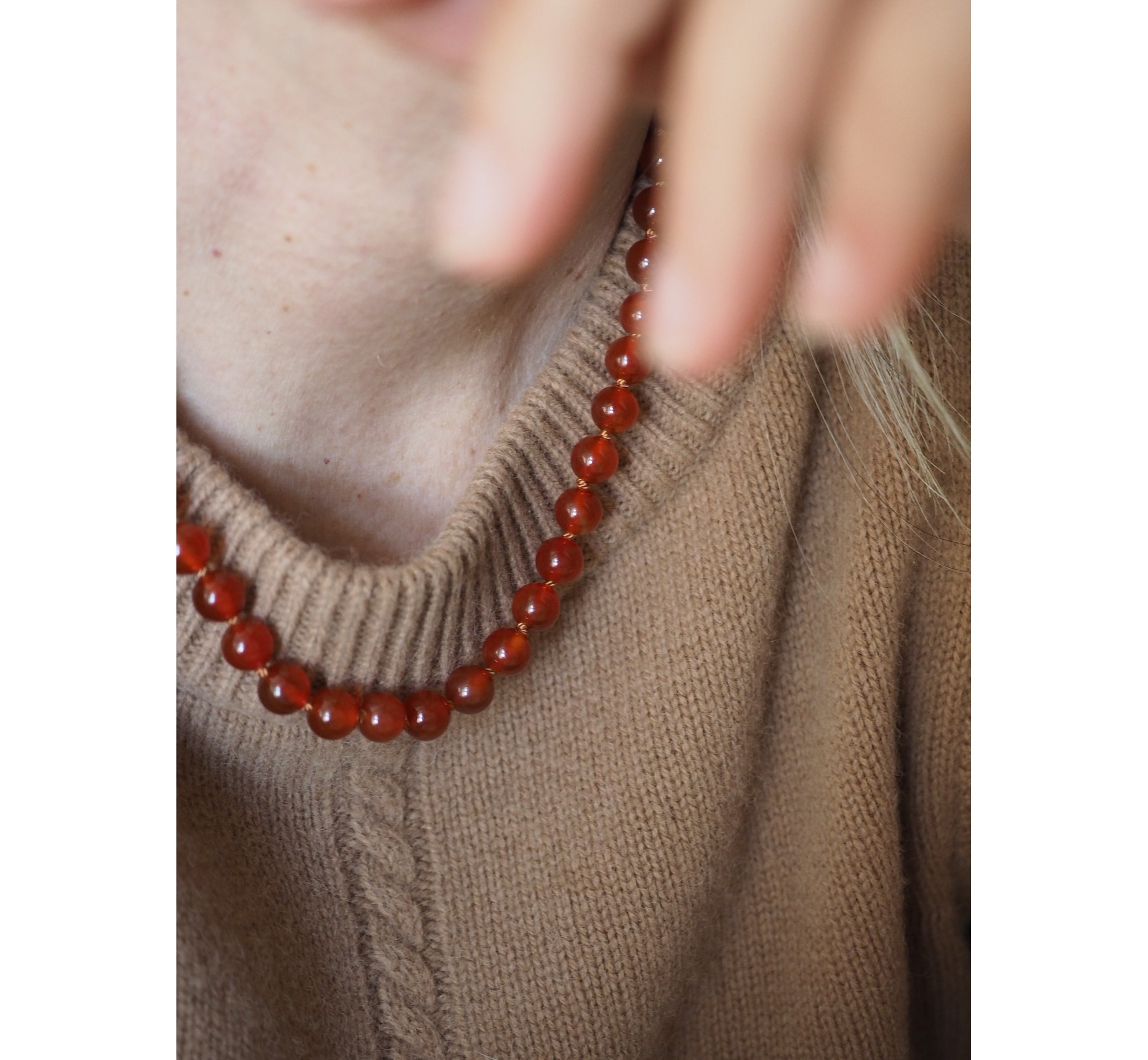 Collana Nodini Corniola small