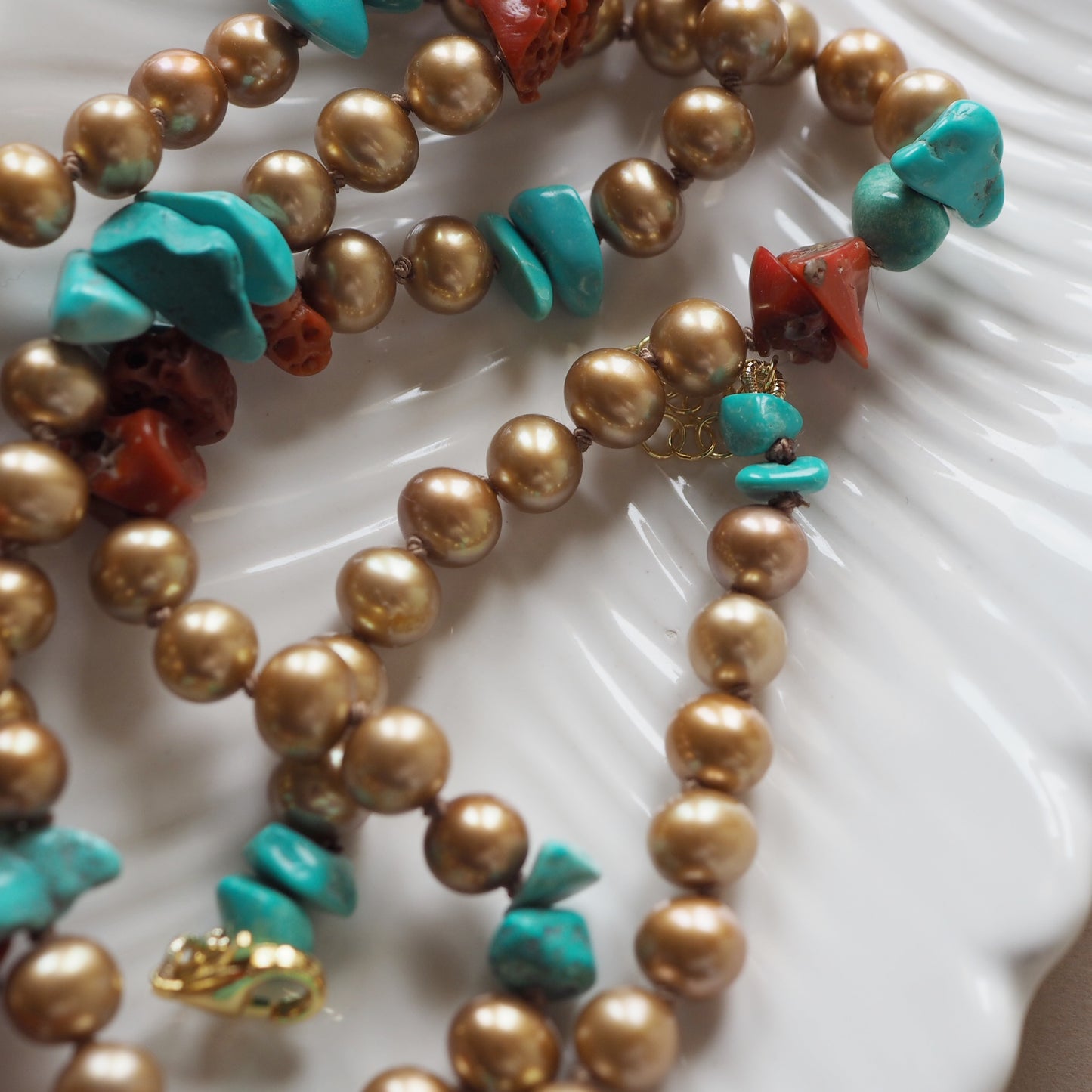 Collana Nodini perle bronzo