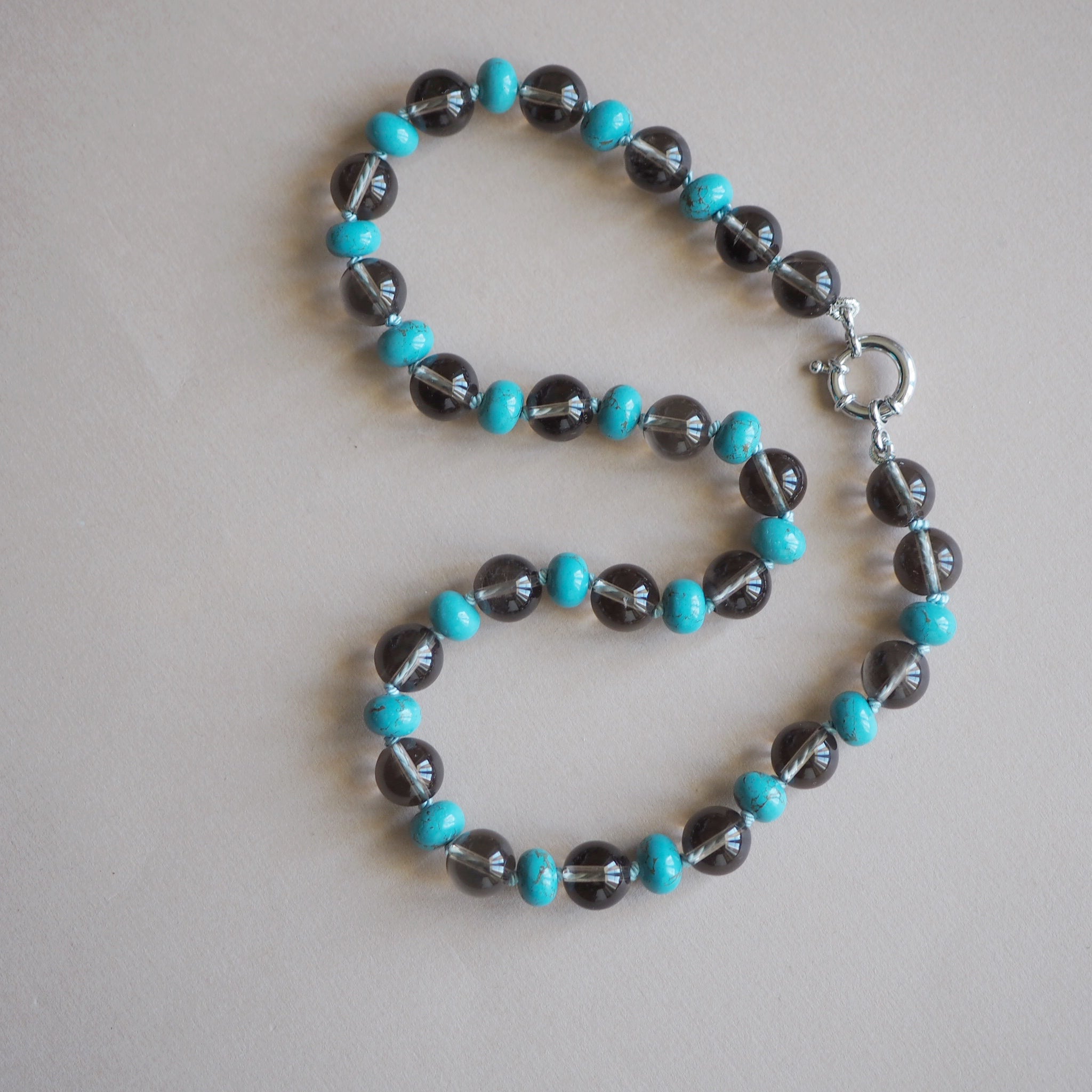 Collana Nodini Fumè turchese