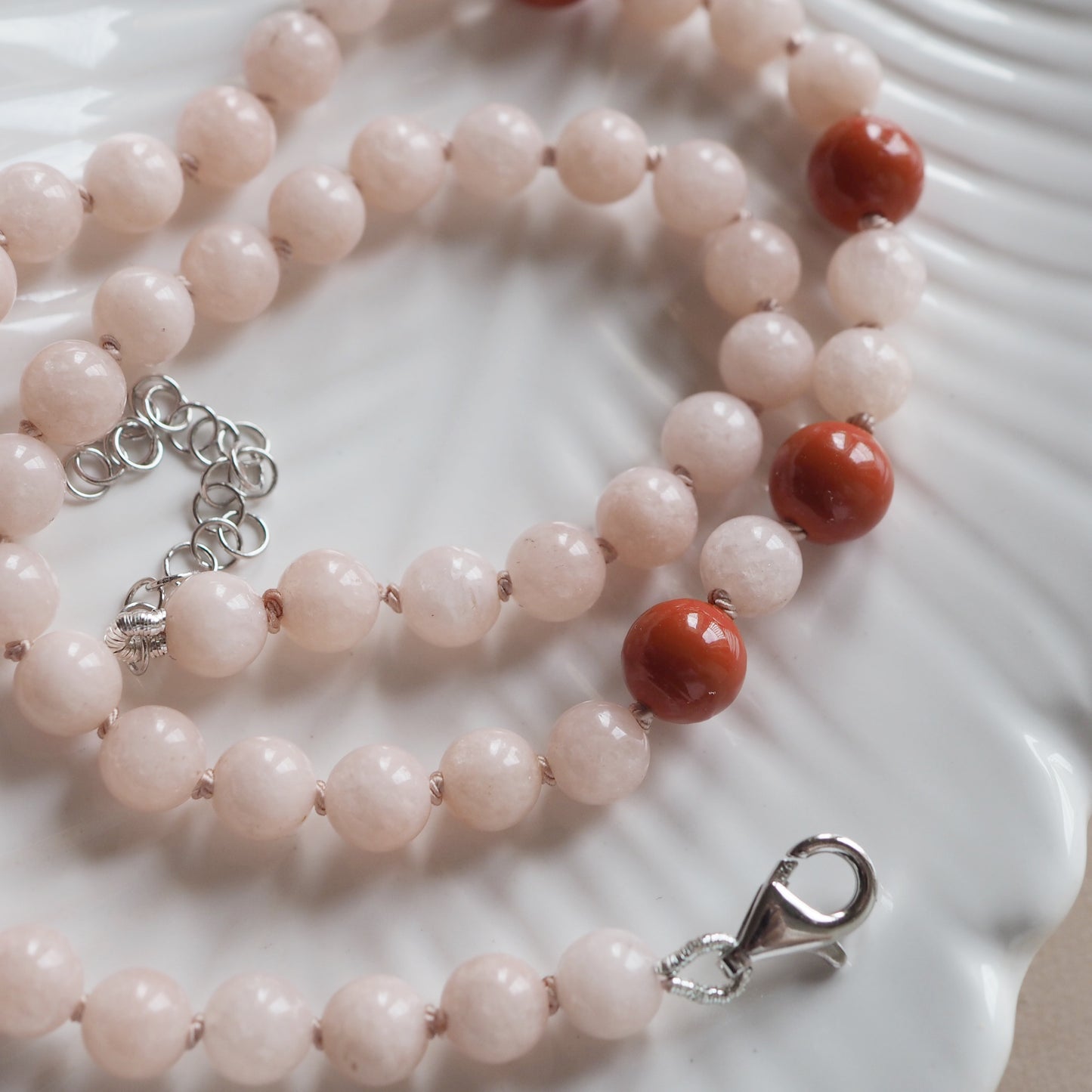 Collana Nodini Rosa Rosso