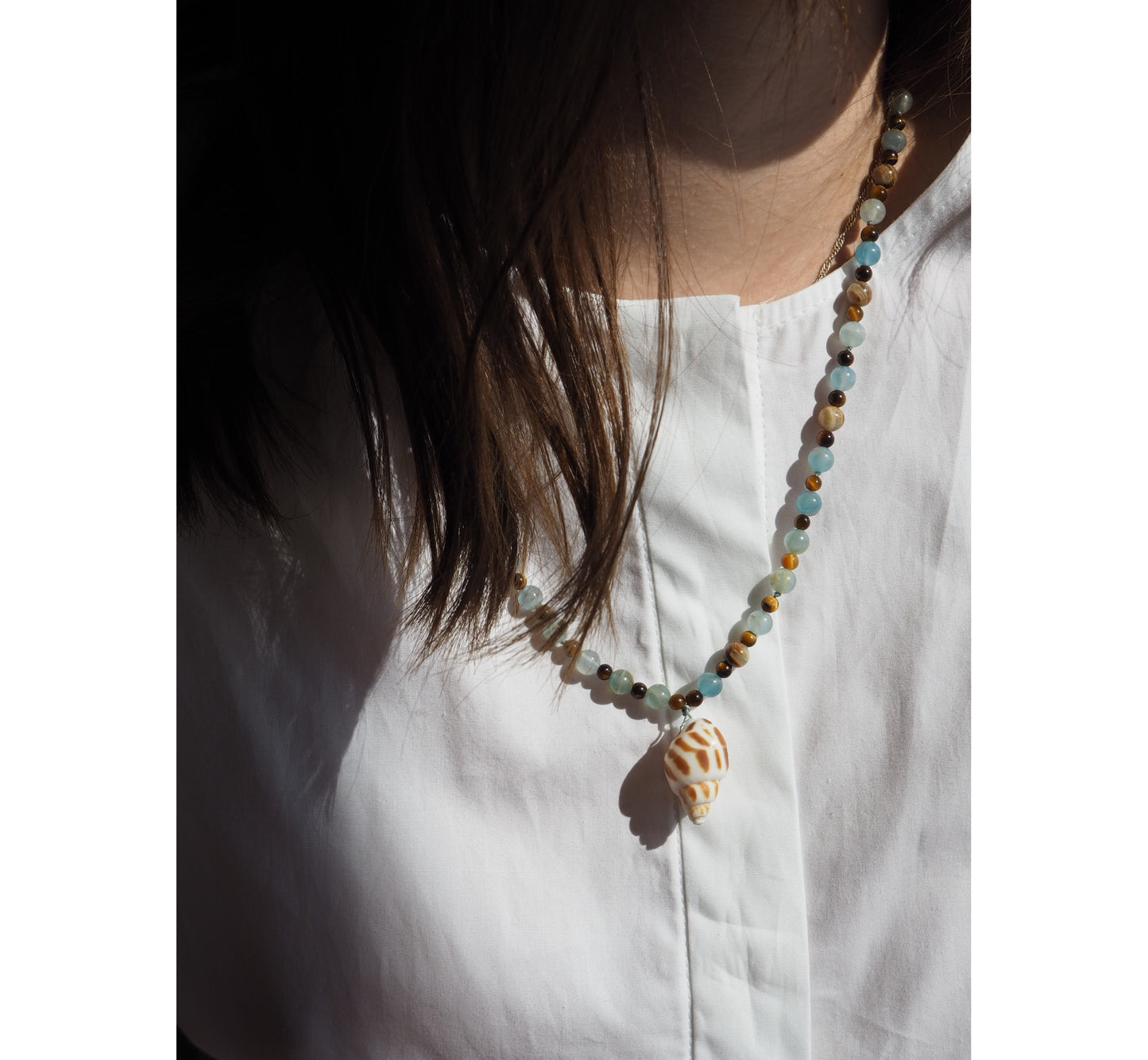 Collana Shellina Calcite azzurra