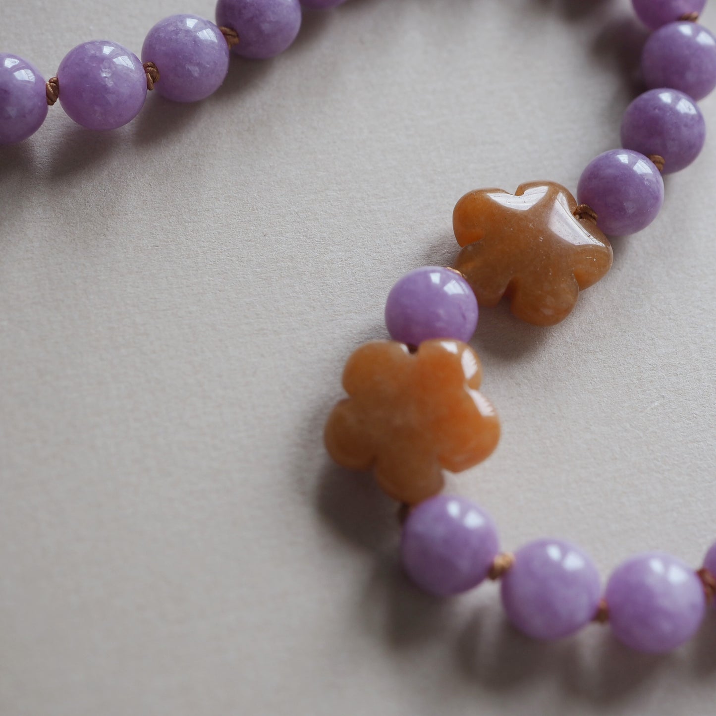 Collana Nodini Fiori arancio
