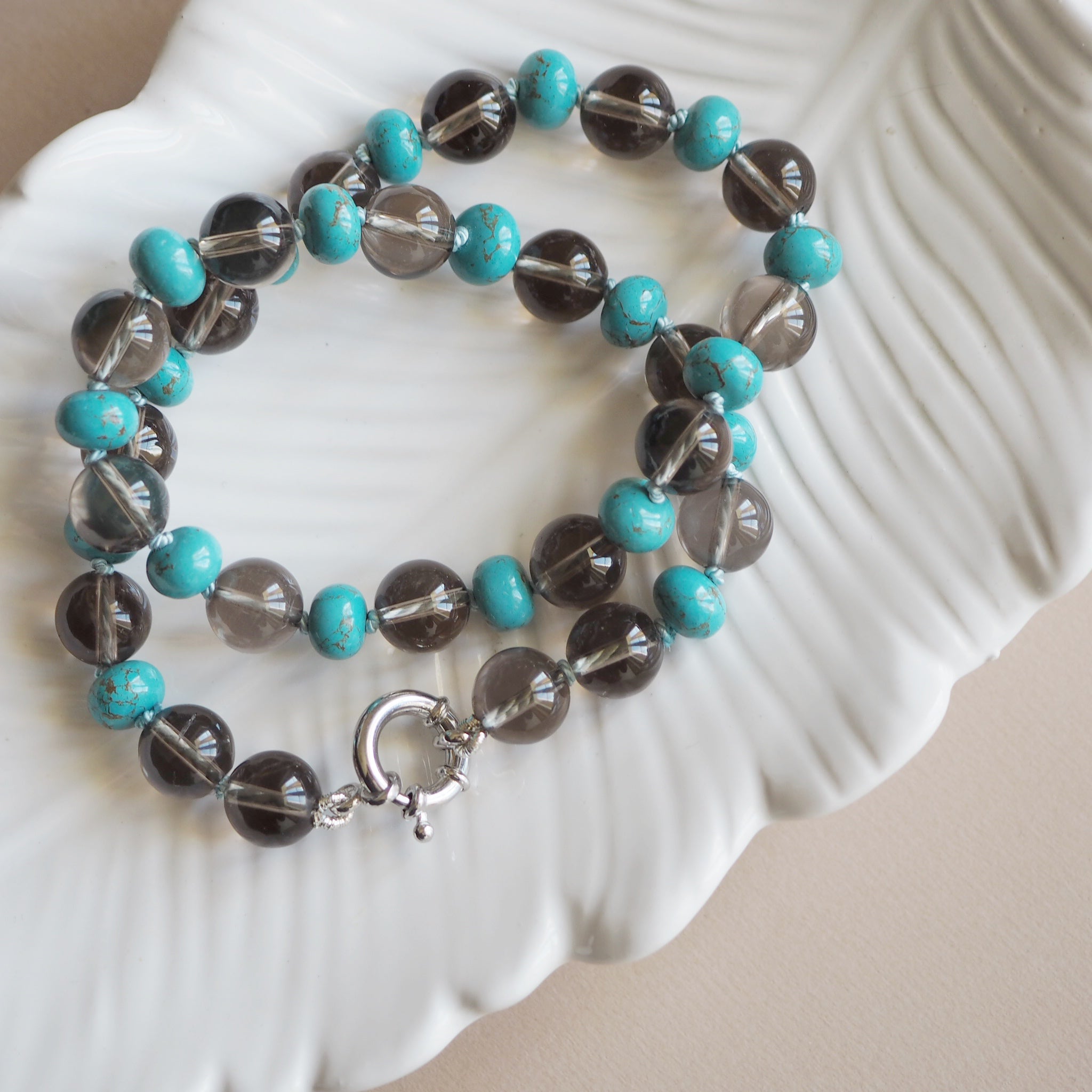 Collana Nodini Fumè turchese