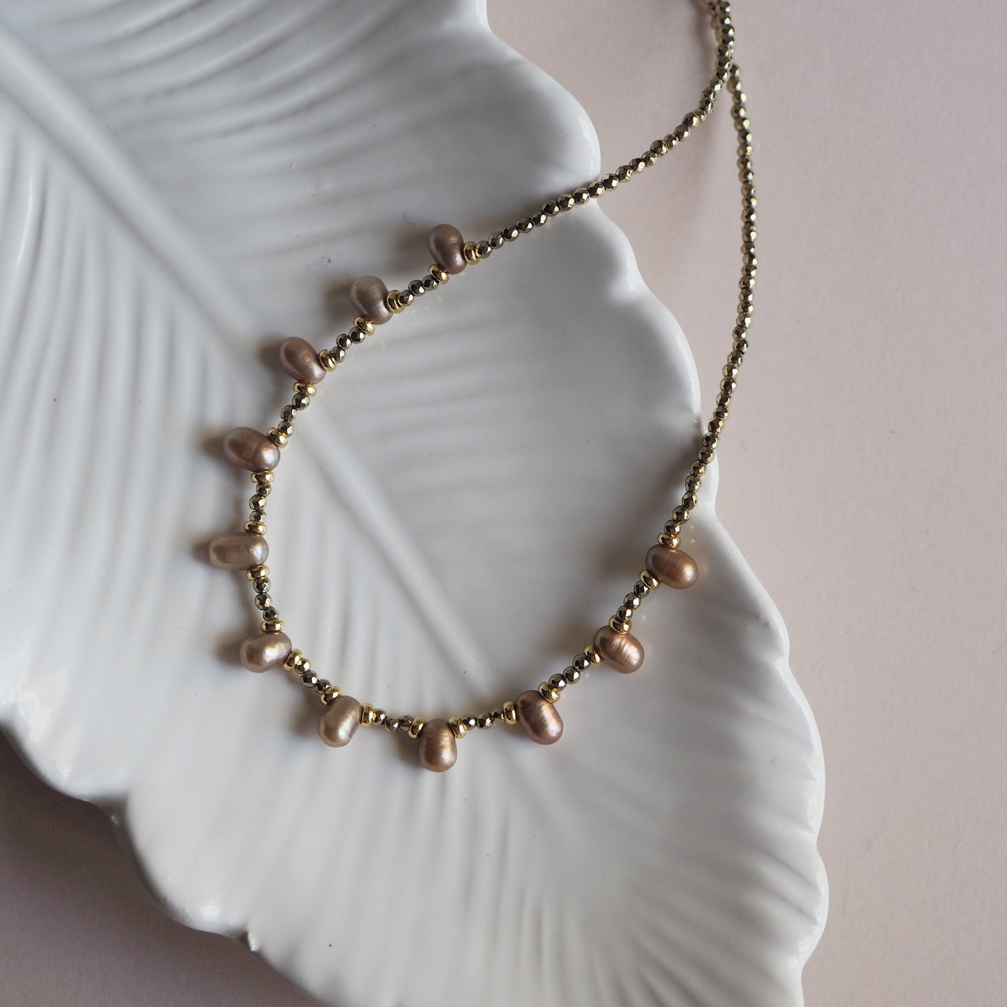 Collana Goccioline Perla bronzo