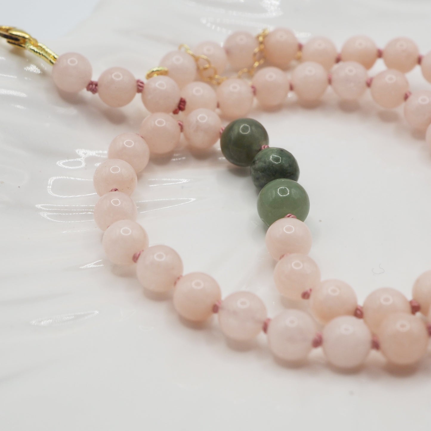 Collana Nodini morganite rosa