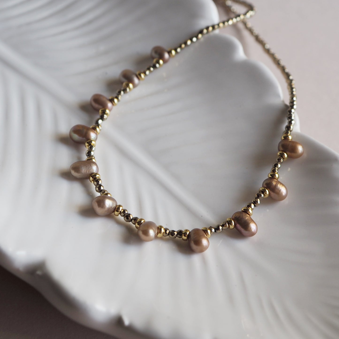 Collana Goccioline Perla bronzo