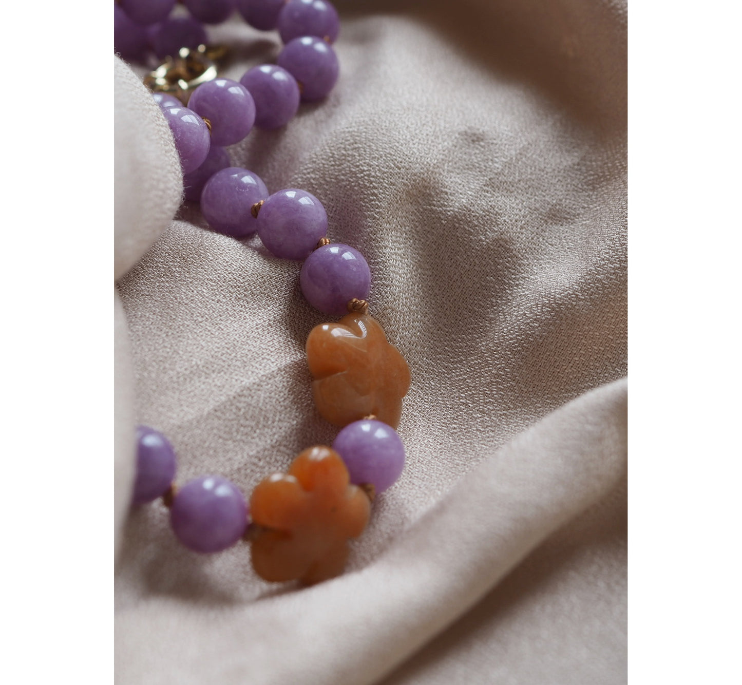 Collana Nodini Fiori arancio