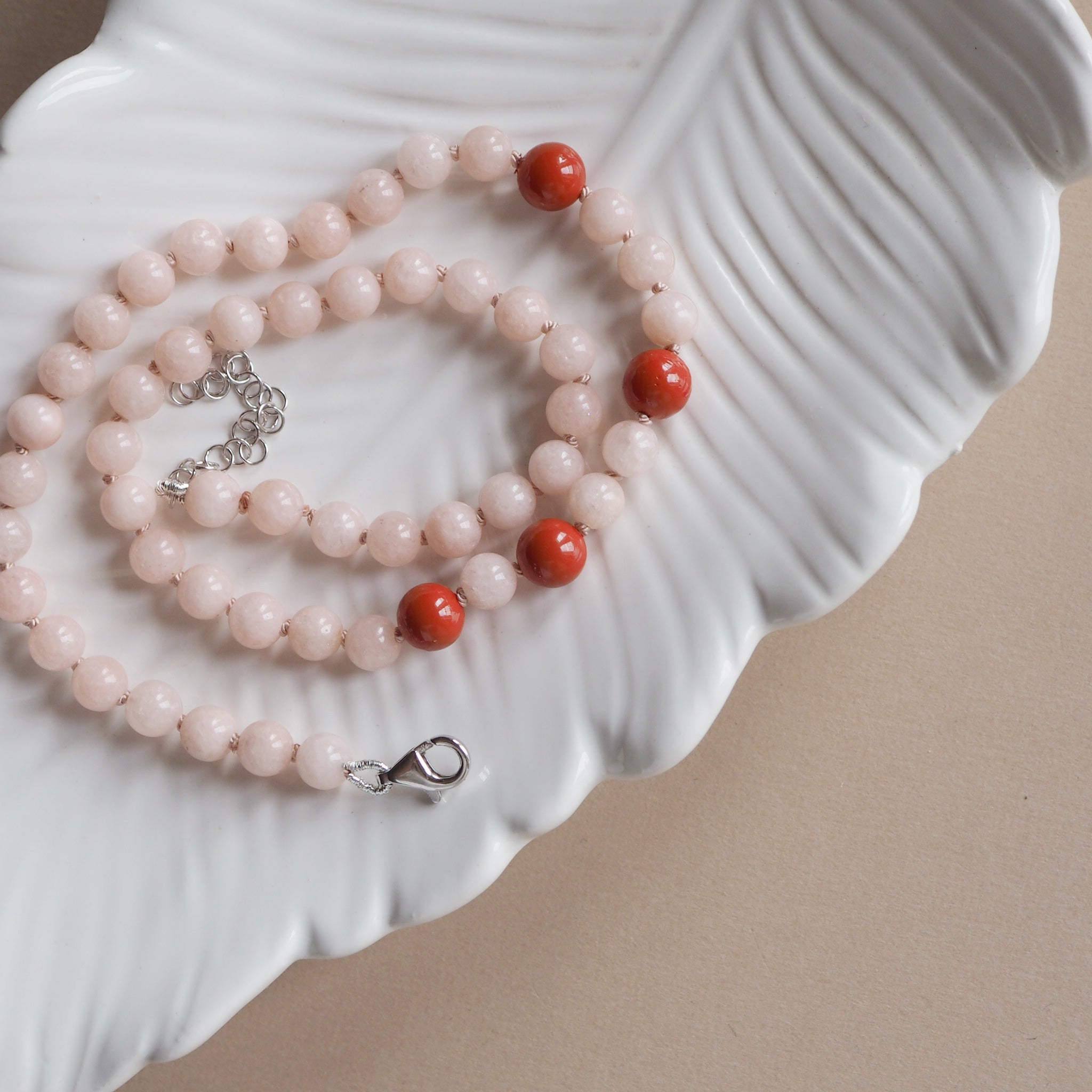 Collana Nodini Rosa Rosso