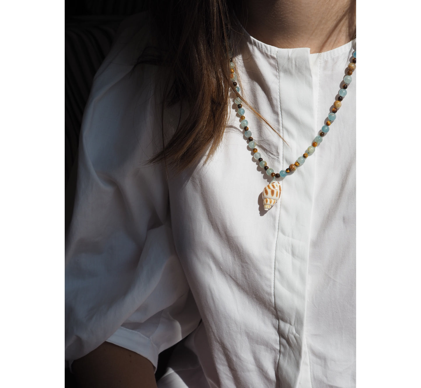Collana Shellina Calcite azzurra