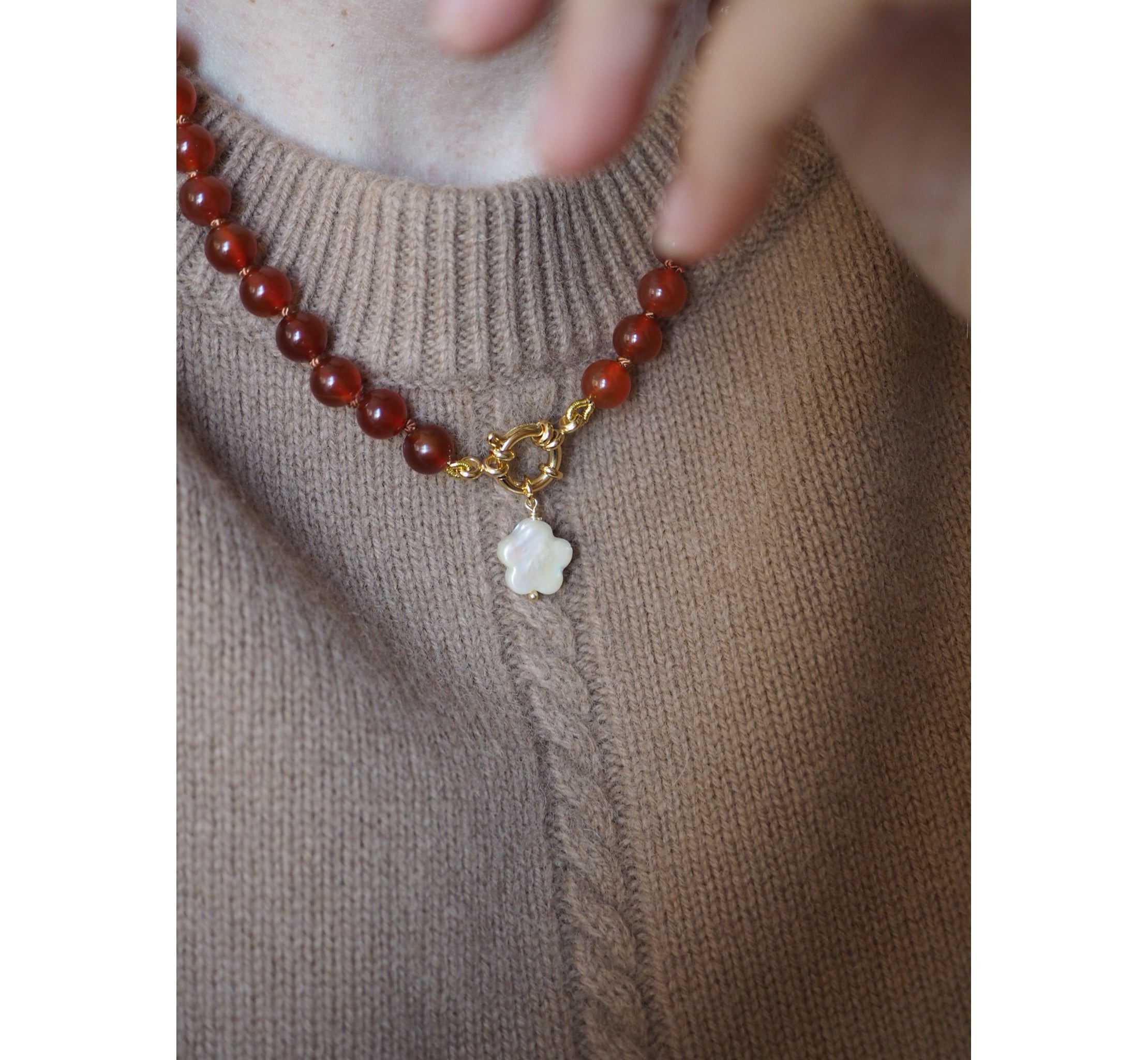 Collana Nodini Corniola small