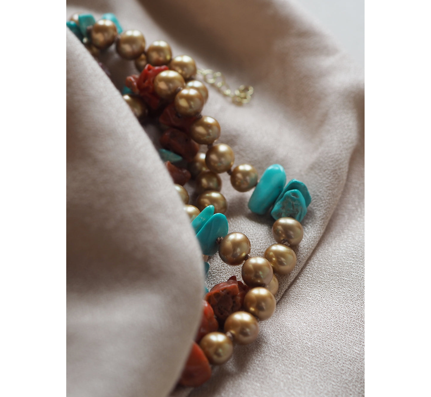 Collana Nodini perle bronzo