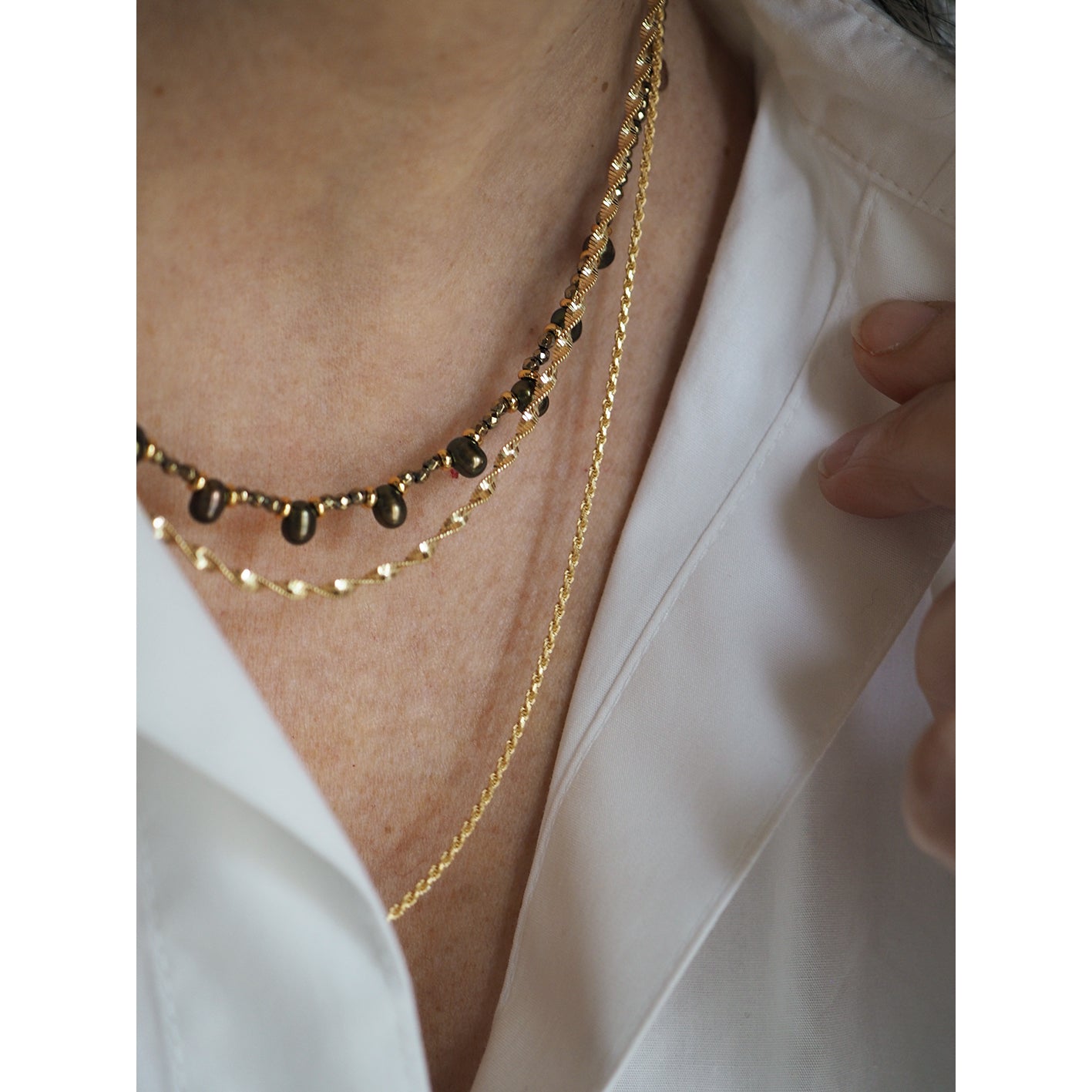 Collana Goccioline Perla Verde