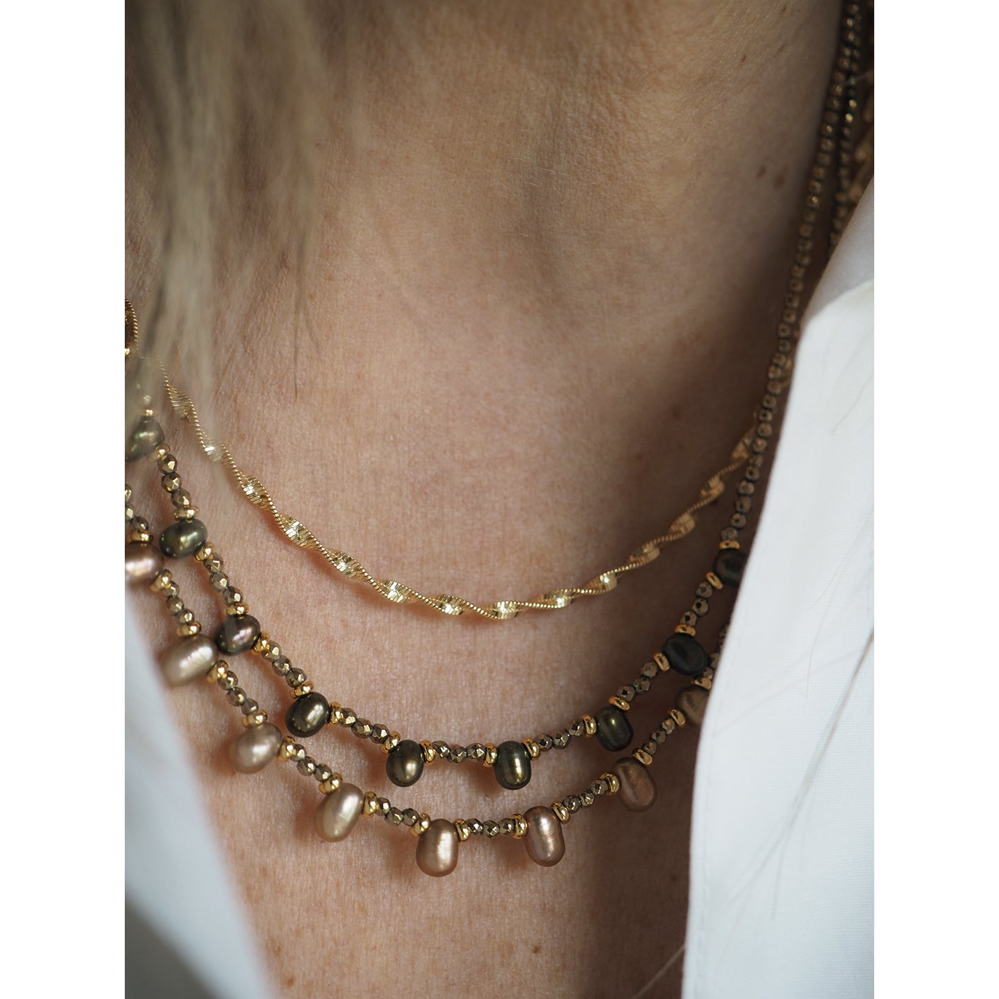Collana Goccioline Perla Verde