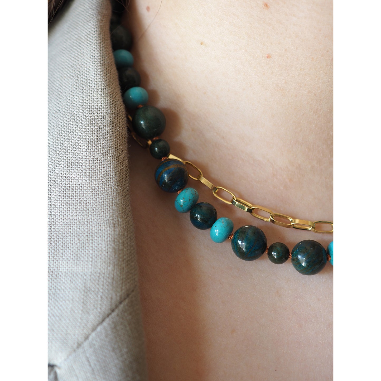 Collana Nodini crisocolla