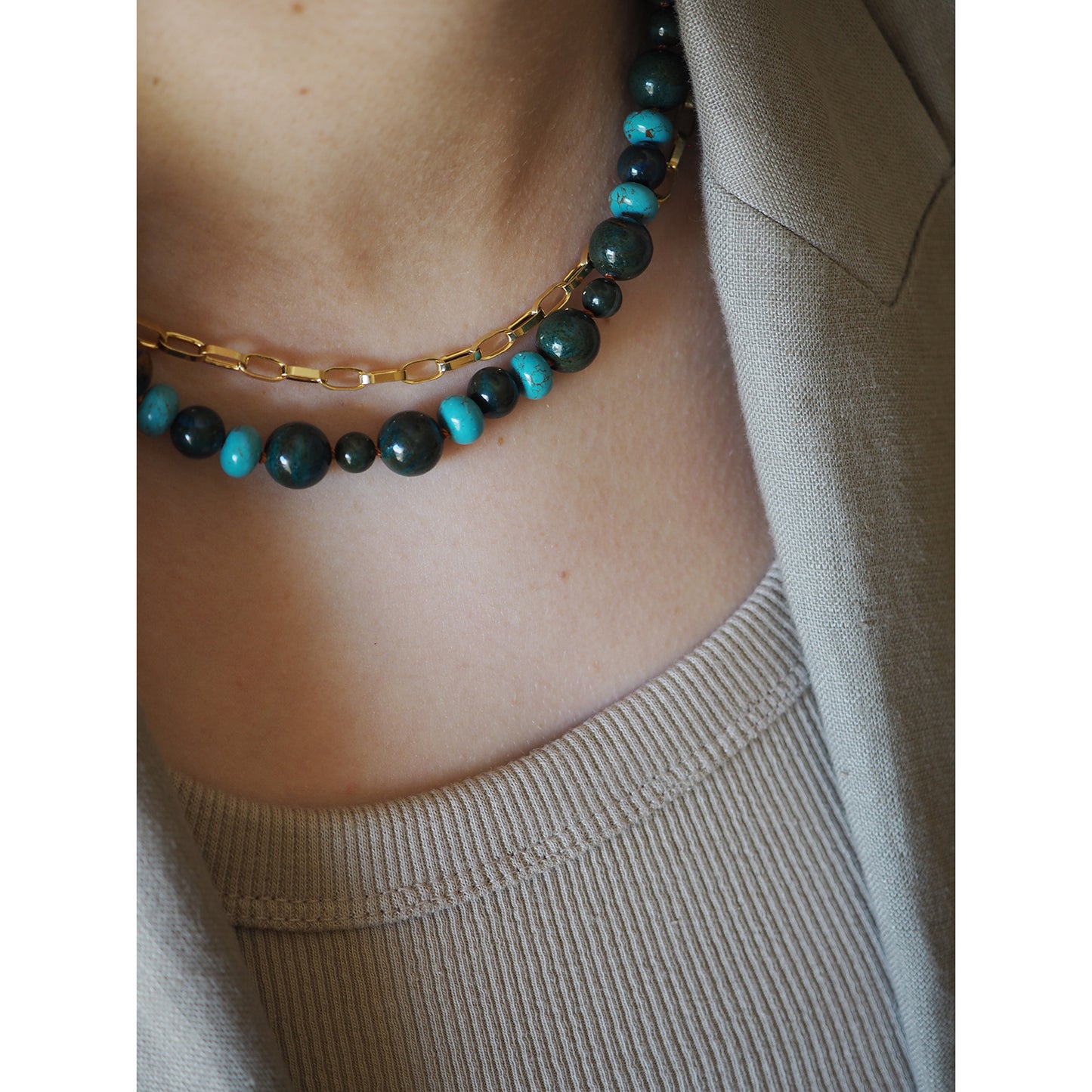 Collana Nodini crisocolla