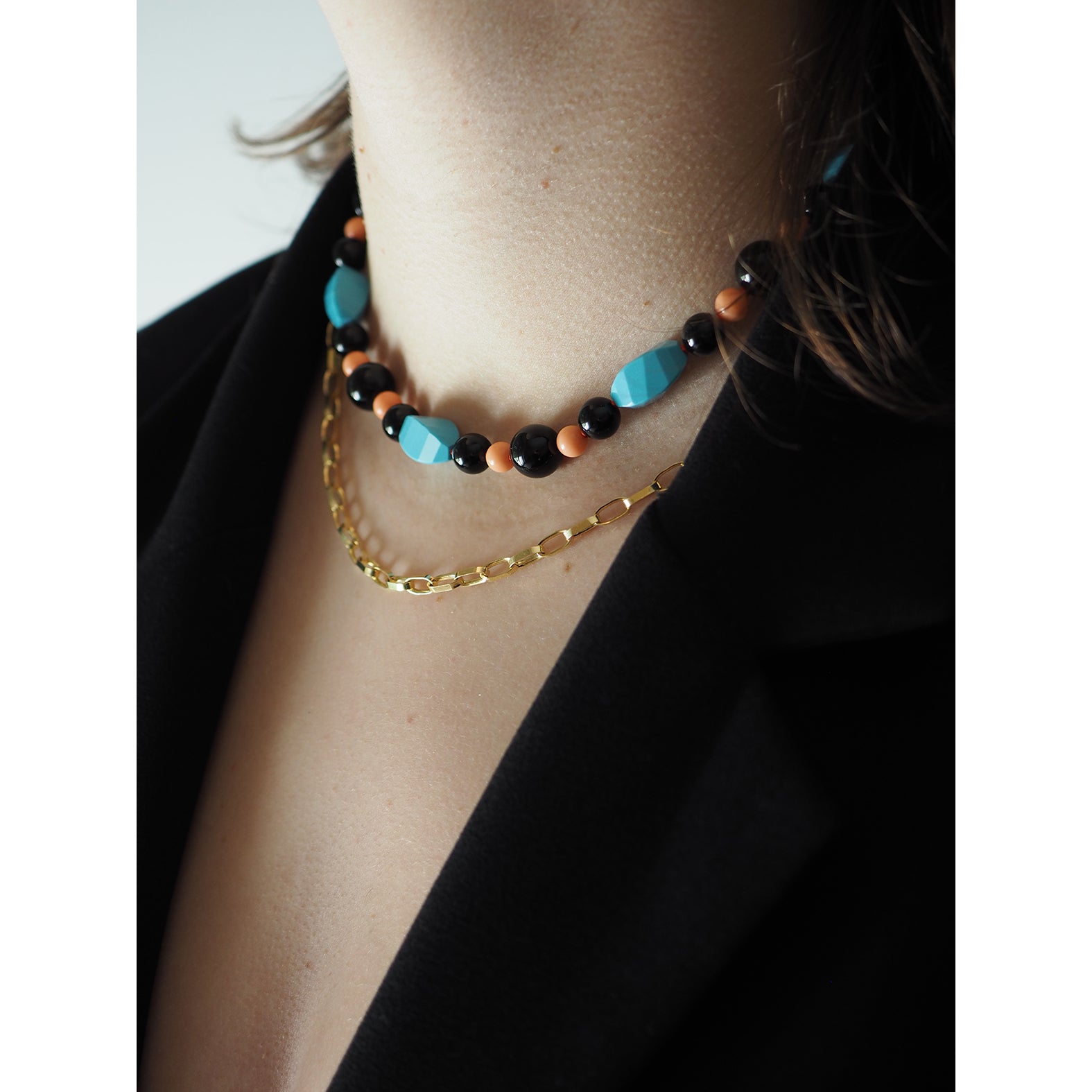 Collana Nodini onice turchese