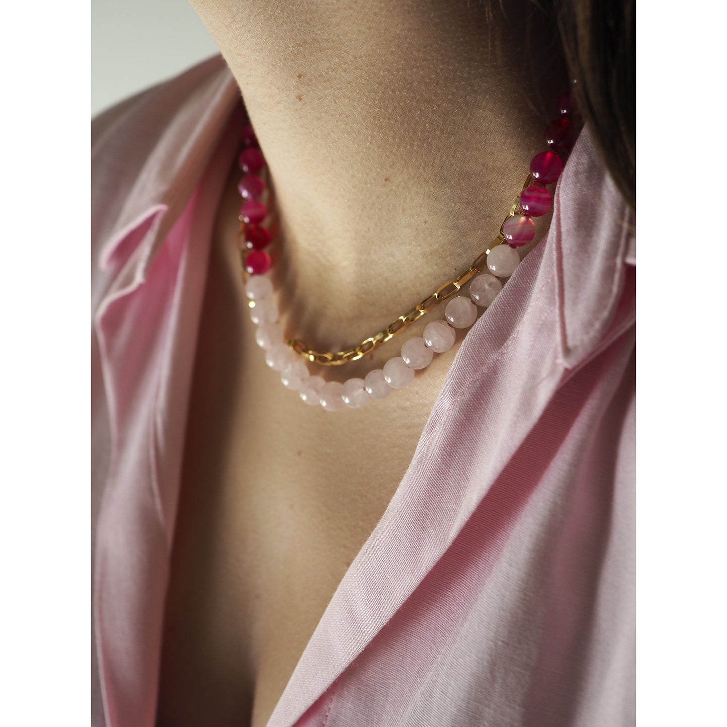 Collana Nodini rosa fucsia