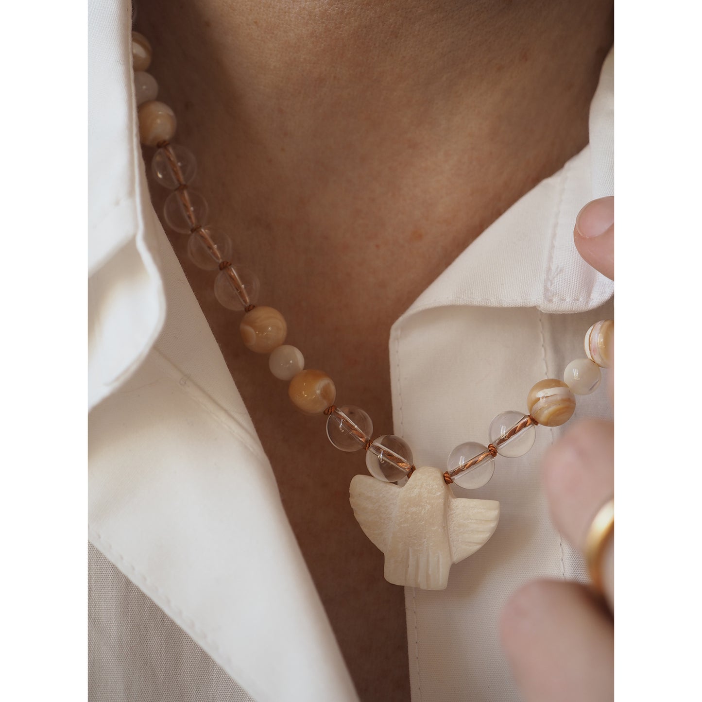 Collana Nodini Madreperla Aquila