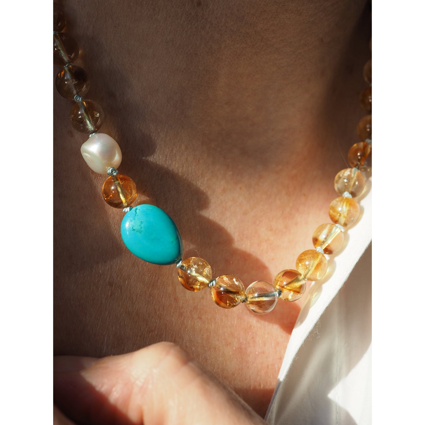 Collana Nodini quarzo rutilato