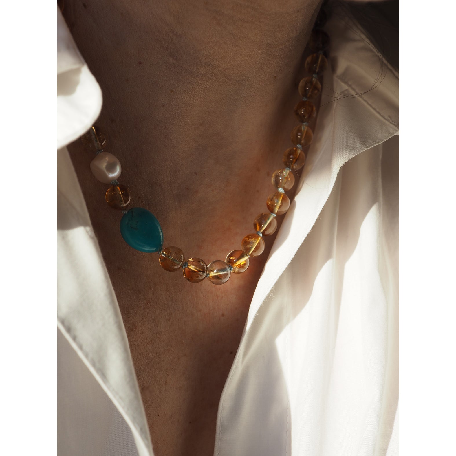 Collana Nodini quarzo rutilato