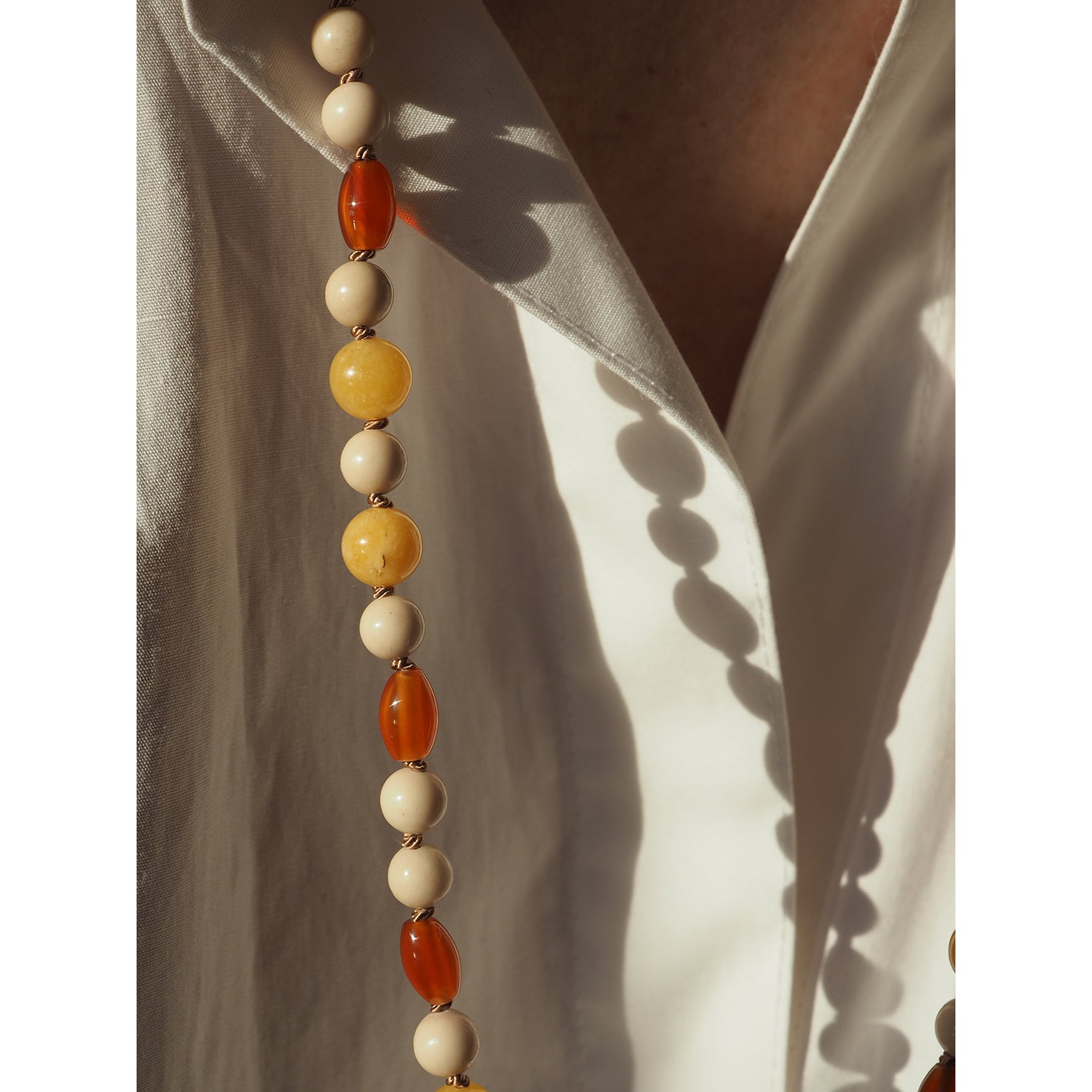 Collana Nodini Giada gialla Corniola