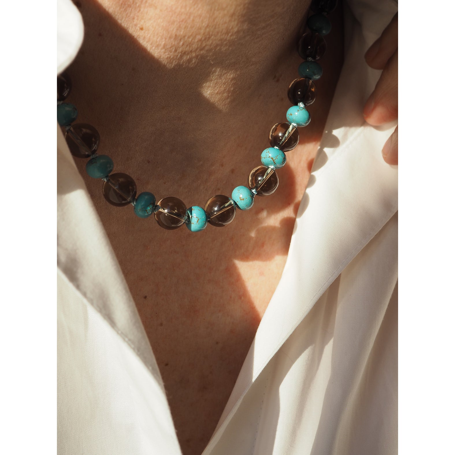 Collana Nodini Fumè turchese