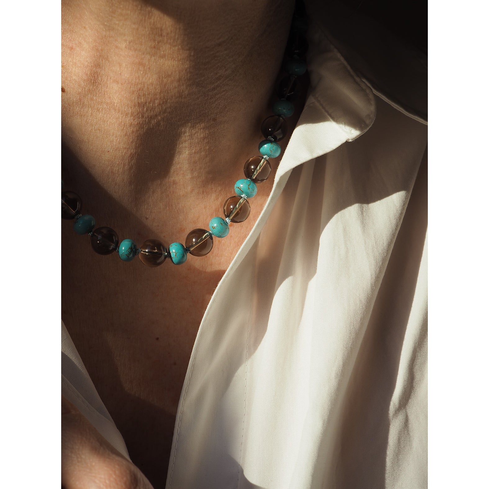 Collana Nodini Fumè turchese