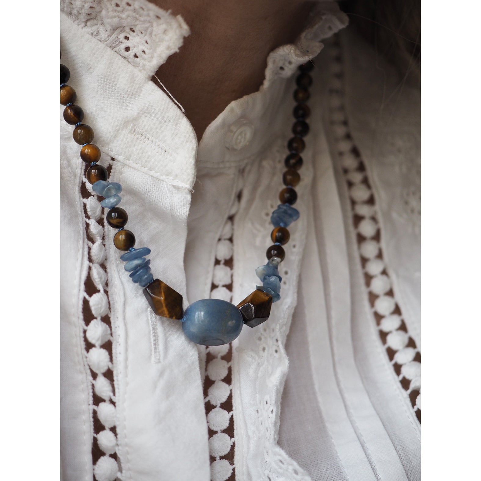 Collana Nodini avventurina blu
