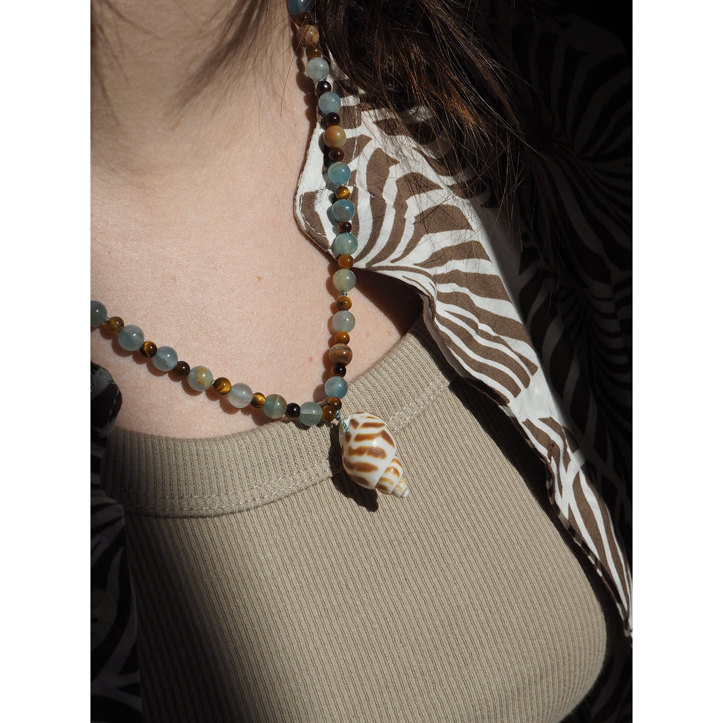 Collana Shellina Calcite azzurra