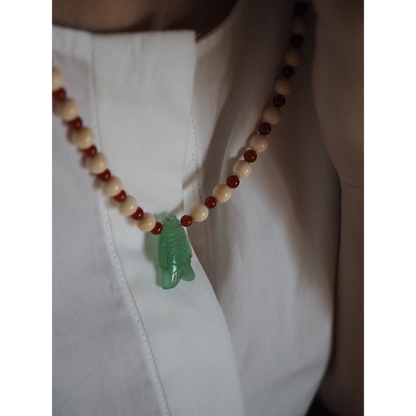 Collana Pesciolina Calcedonio verde
